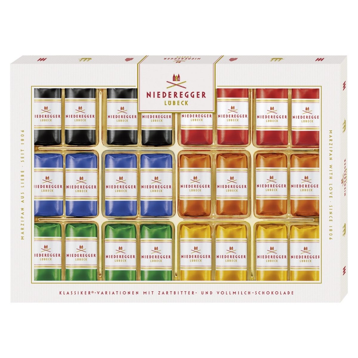 Niederegger Süßigkeit Niederegger Marzipan Klassiker® Variationen, 300 g, 24 St.