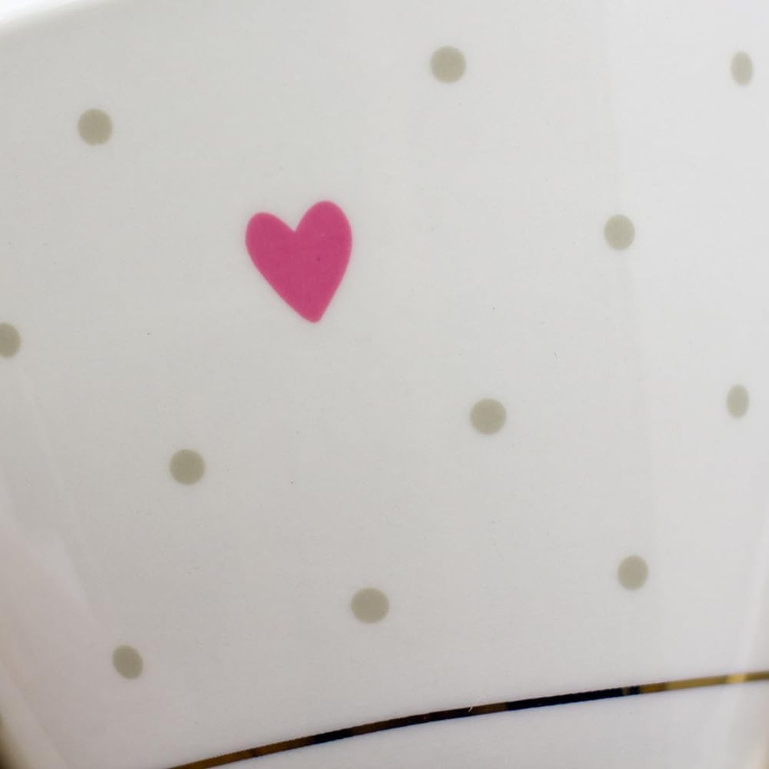 Grafik Werkstatt Tasse Goldtasse Herz (Punkte), 1-tlg., Porzellan, mit Echtgold veredelt
