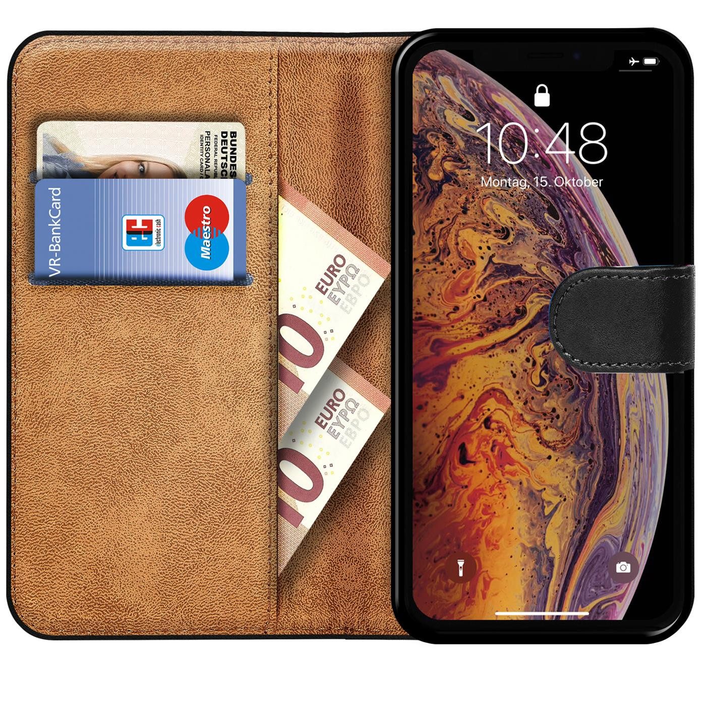 CoolGadget Handyhülle Wallet Klapp Tasche Book Case für Apple iPhone X / XS 5,8 Zoll, Hülle Klapphülle Flip Cover Etui Schutzhülle – Bild 2 von 5