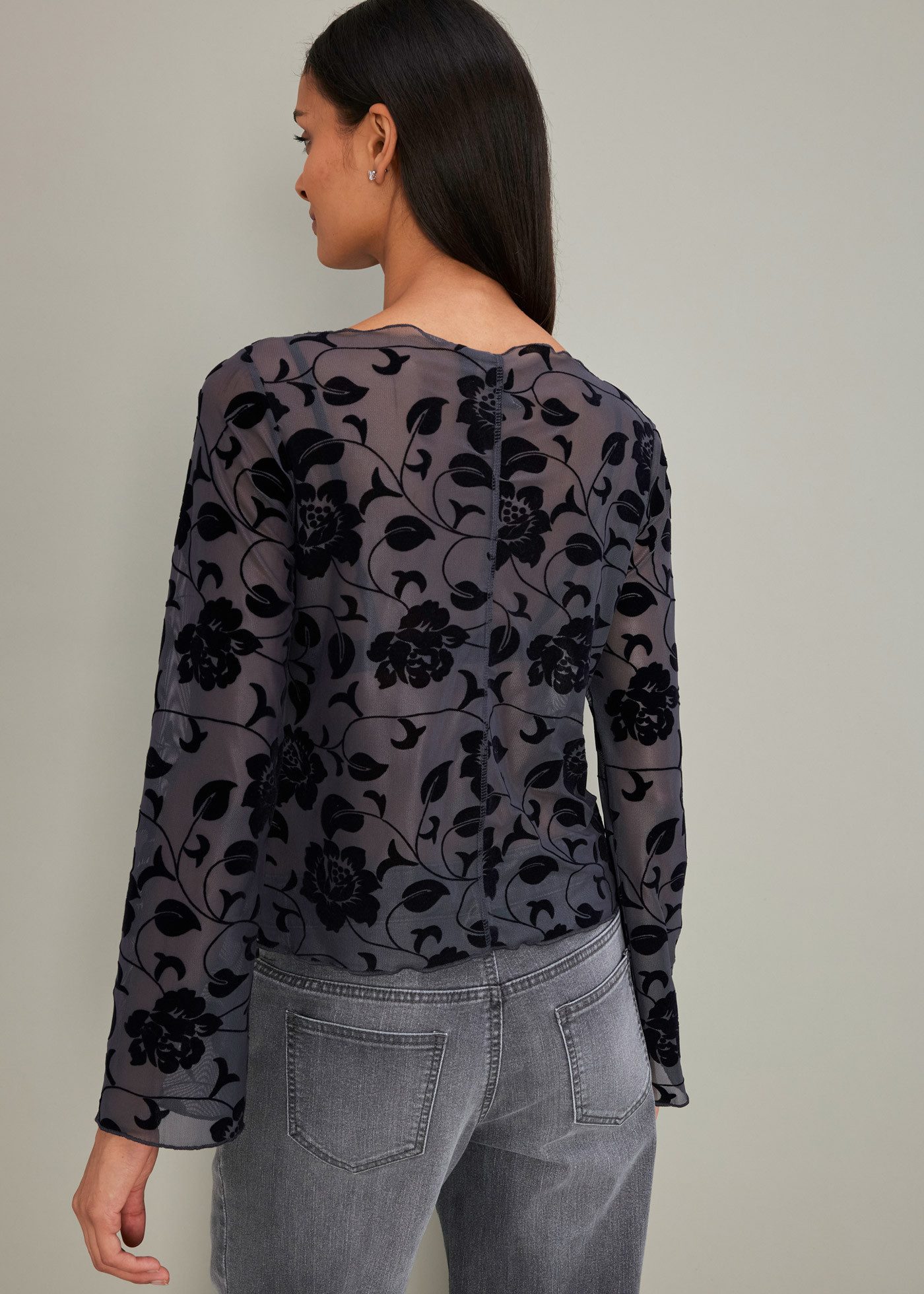 bonprix Langarmshirt Langarmshirt mit leichter Transparenz günstig online kaufen