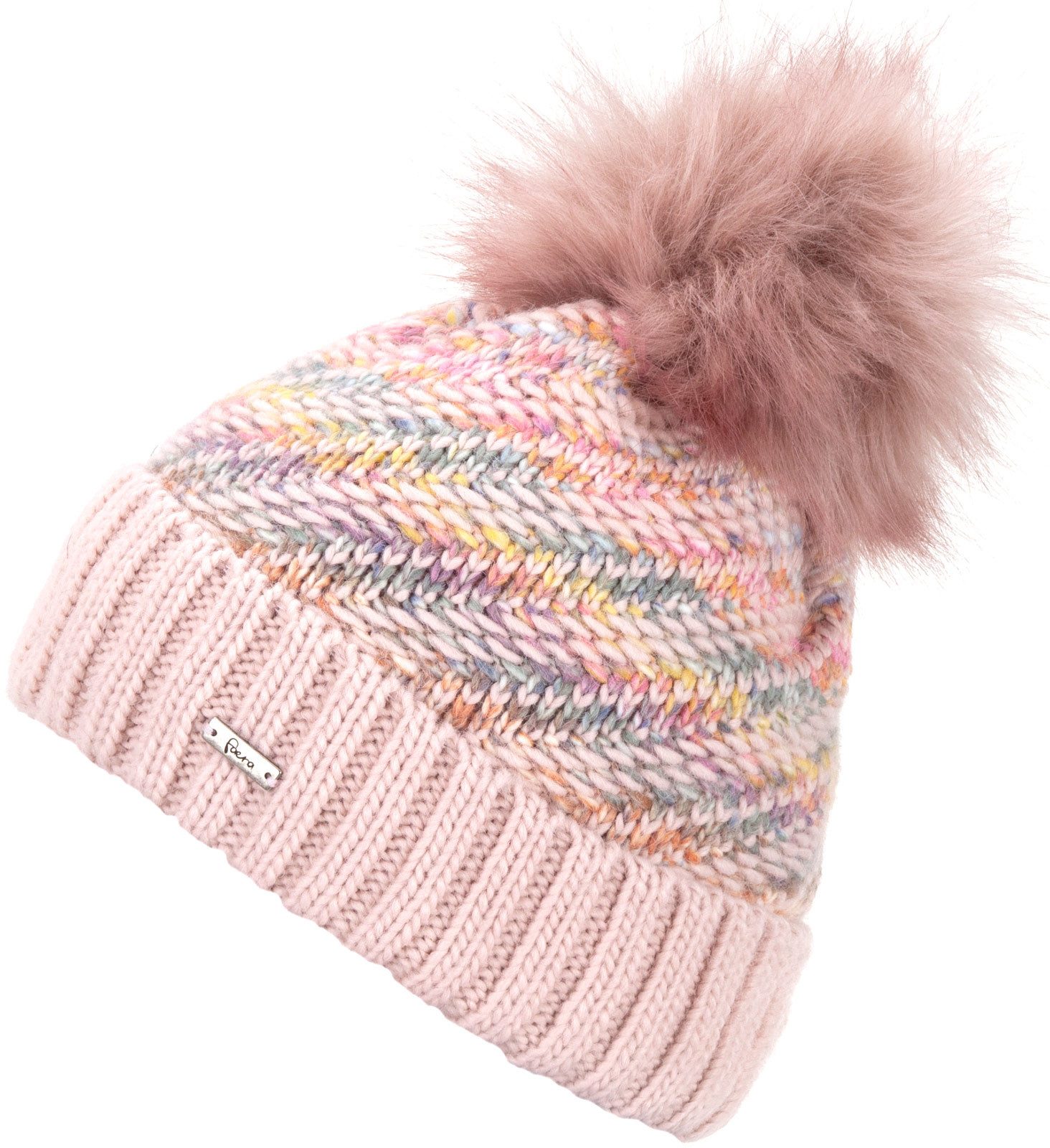 Faera Bommelmütze Wintermütze Damen Herren Mütze Beanie Haube gefüttert Bommelmütze