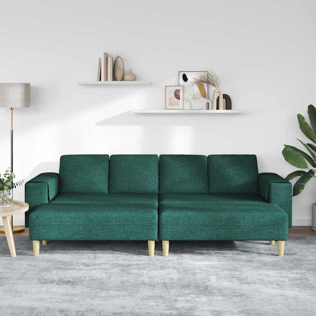 vidaXL Sofa Sofa Set Dunkelgrün Stoff, günstig online kaufen