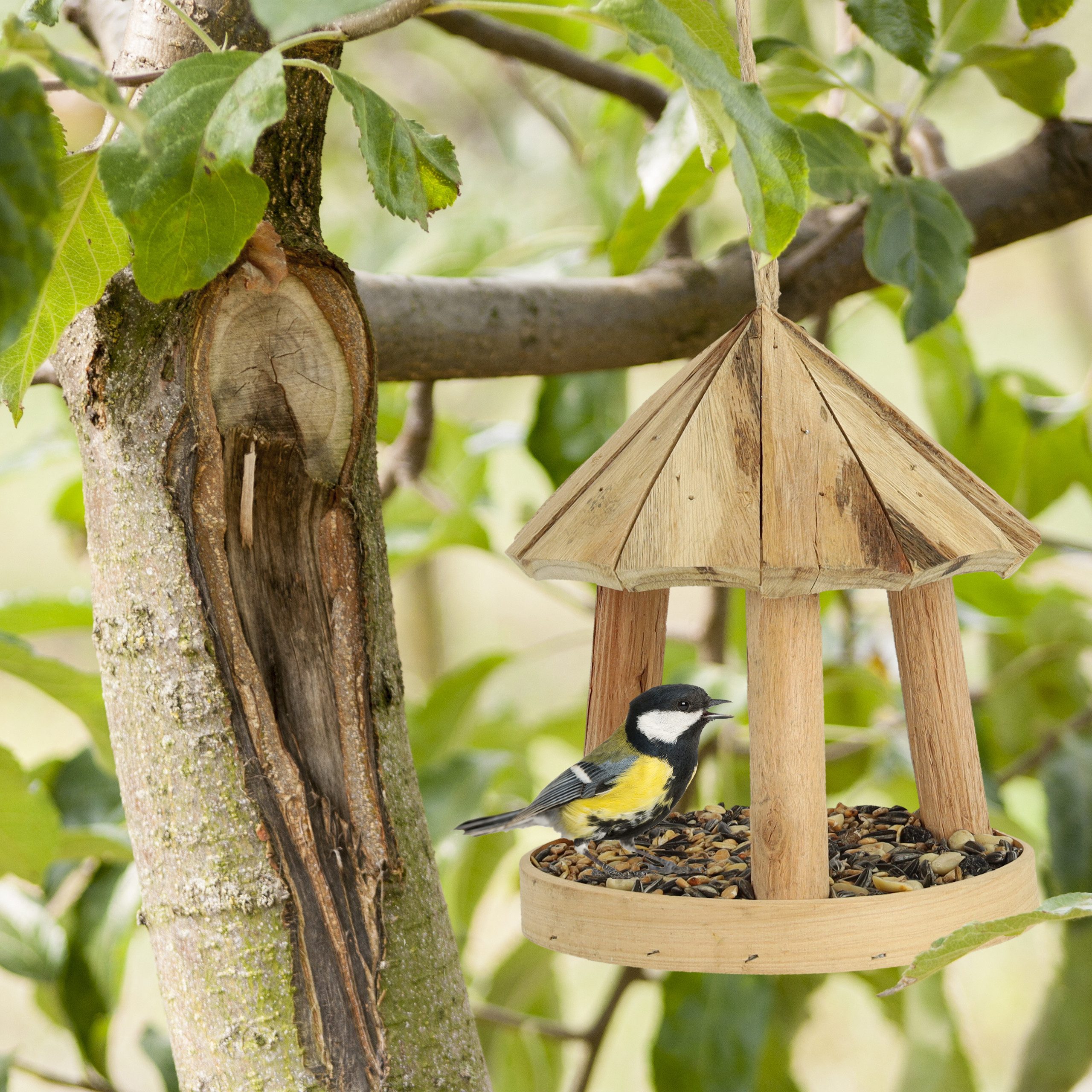 relaxdays Vogelhaus Vogelfutterhaus aus Holz günstig online kaufen