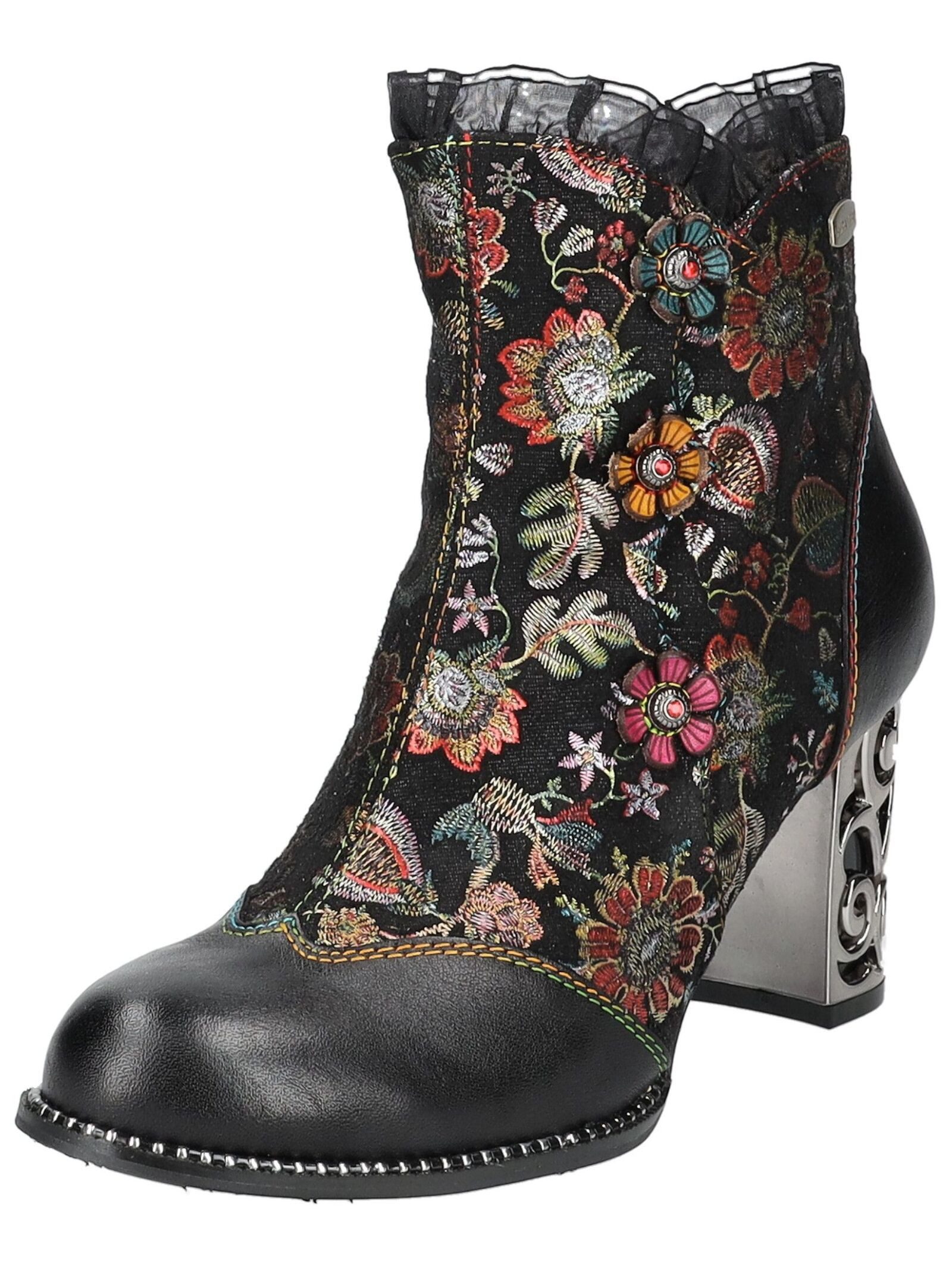Stiefelette Leder/Textil . Stiefelette