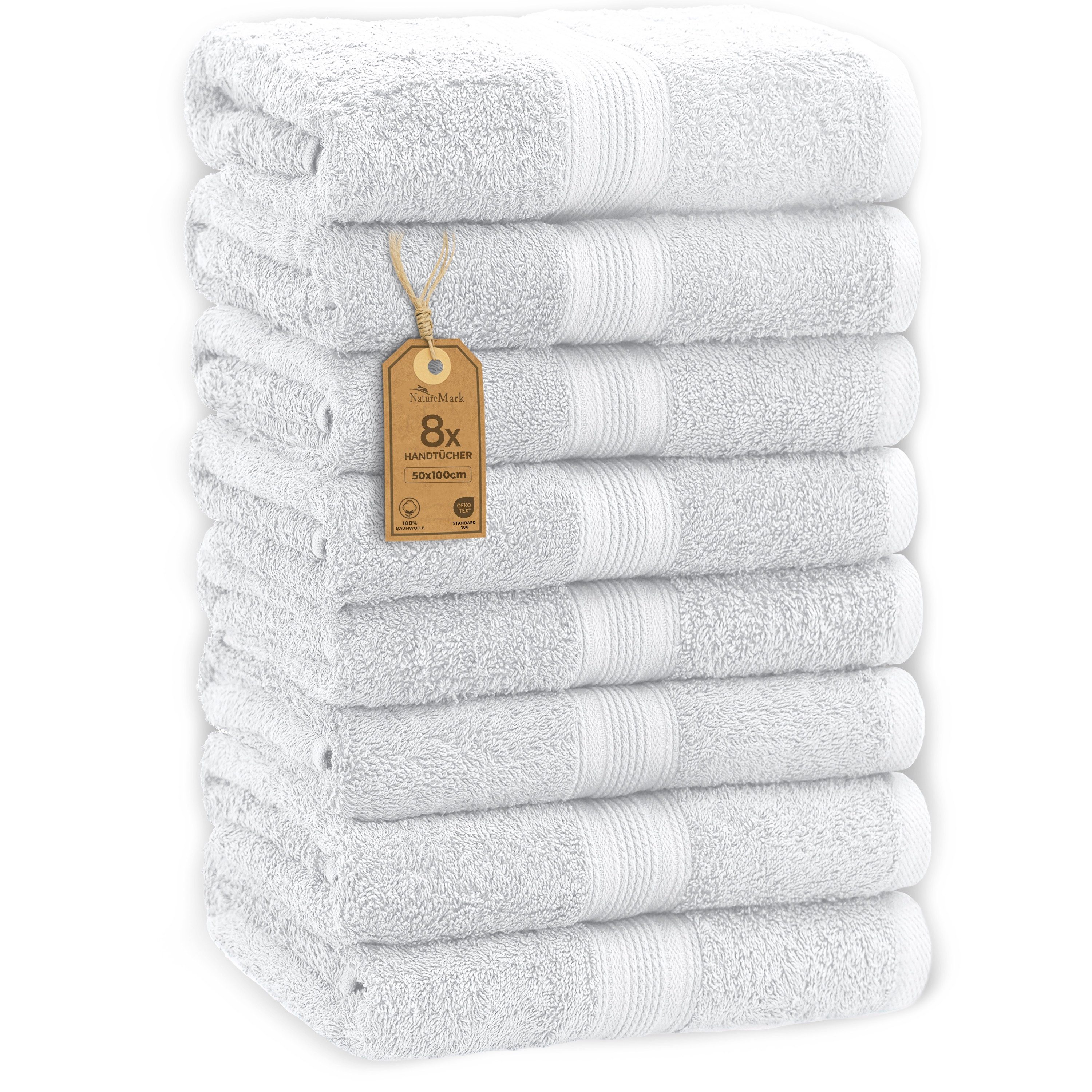 NatureMark Handtücher Handtuch 500gsm (8er-Set), 100% Baumwolle (8-St), 8X günstig online kaufen
