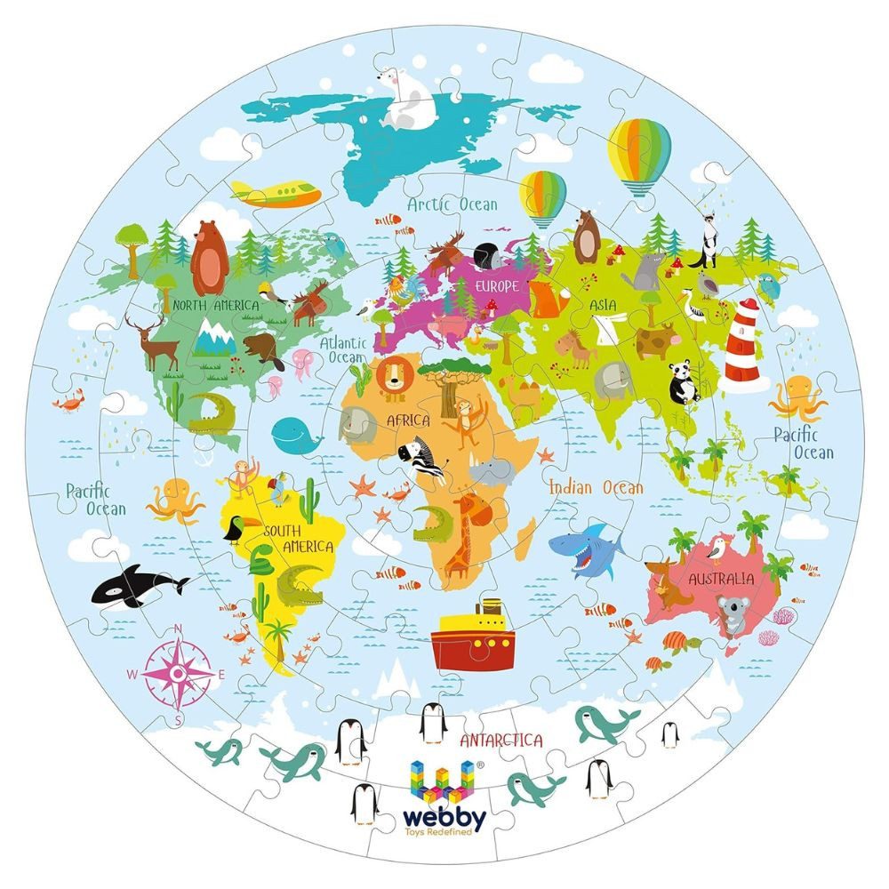 Webby Toys Puzzle Holzpuzzle-Set – 60 Teile – Lernspiel für Kinder ab 5 Jah günstig online kaufen