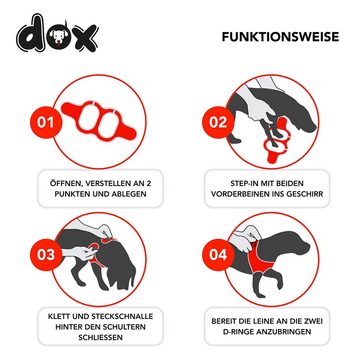 DDOXX Hunde-Geschirr Air Mesh Step-In Brustgeschirr für Hunde, Katzen, Welpen, Mesh, Orange Brustumfang: 28-33 Cm