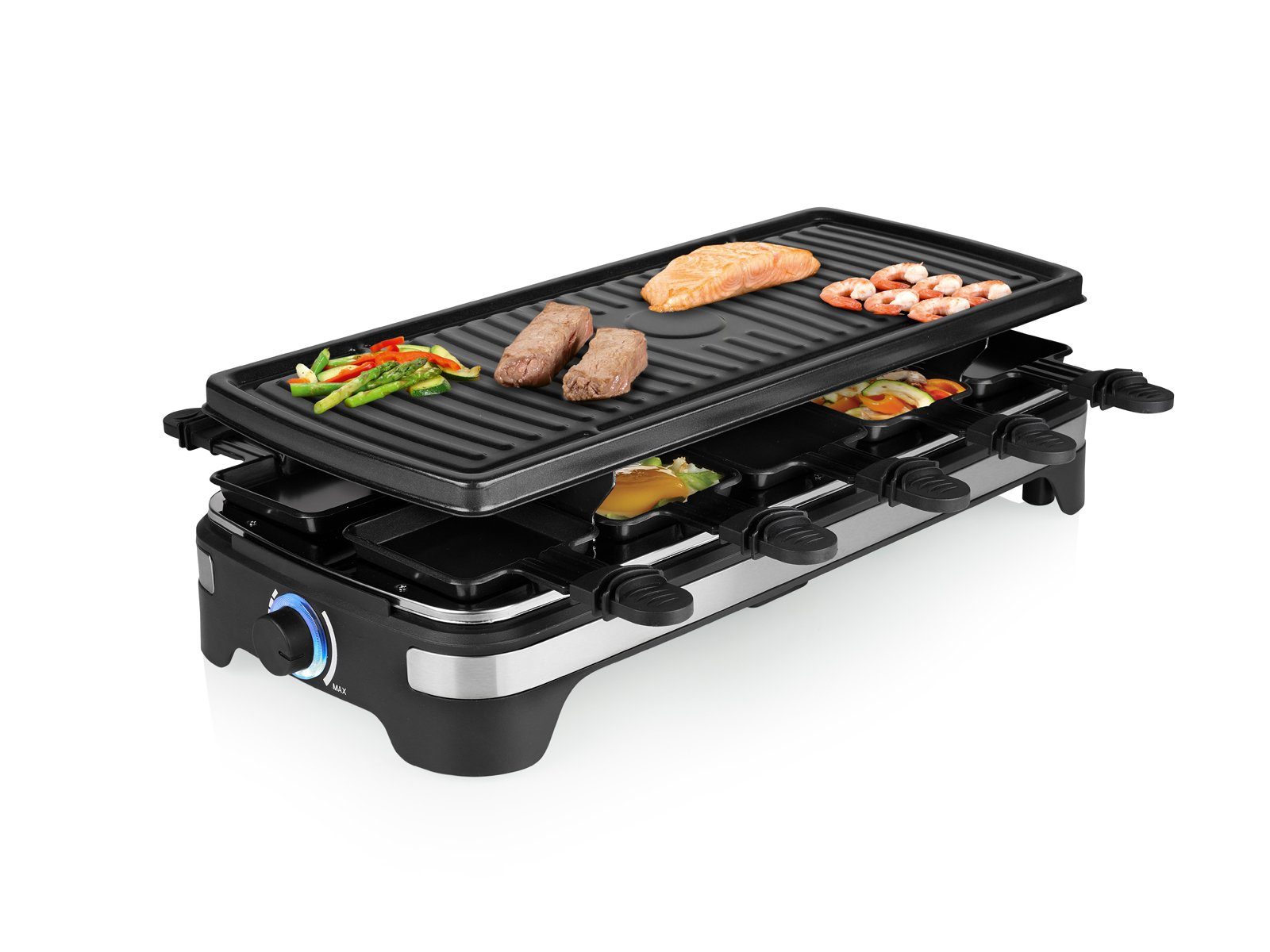 PRINCESS Раклетници, 10 Раклетнициpfännchen, Gerät Tischgrill 2-10 Personen geriffelte Grillplatte Camping geeignet