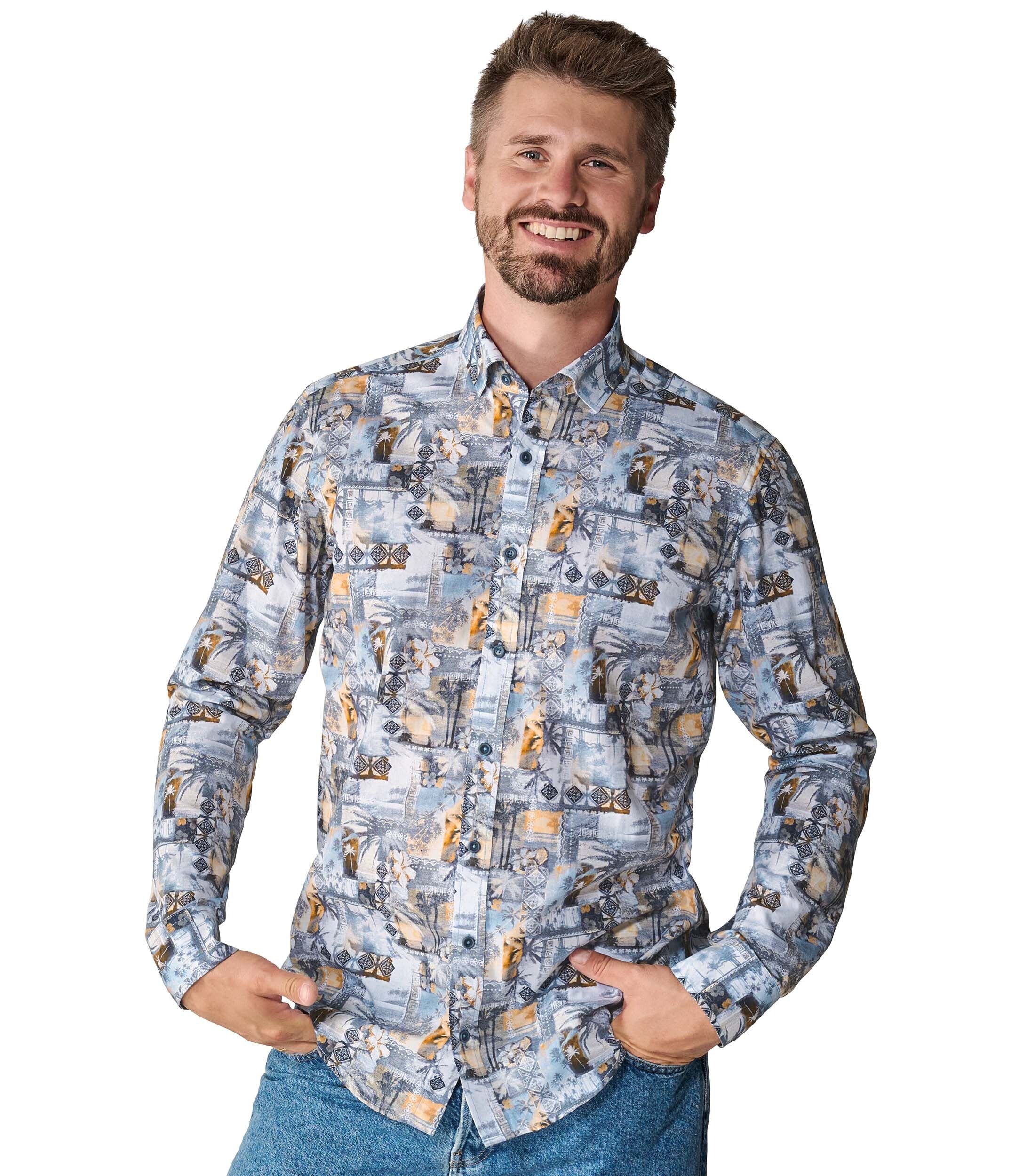 CASAMODA Langarmhemd CASAMODA Freizeithemd Print