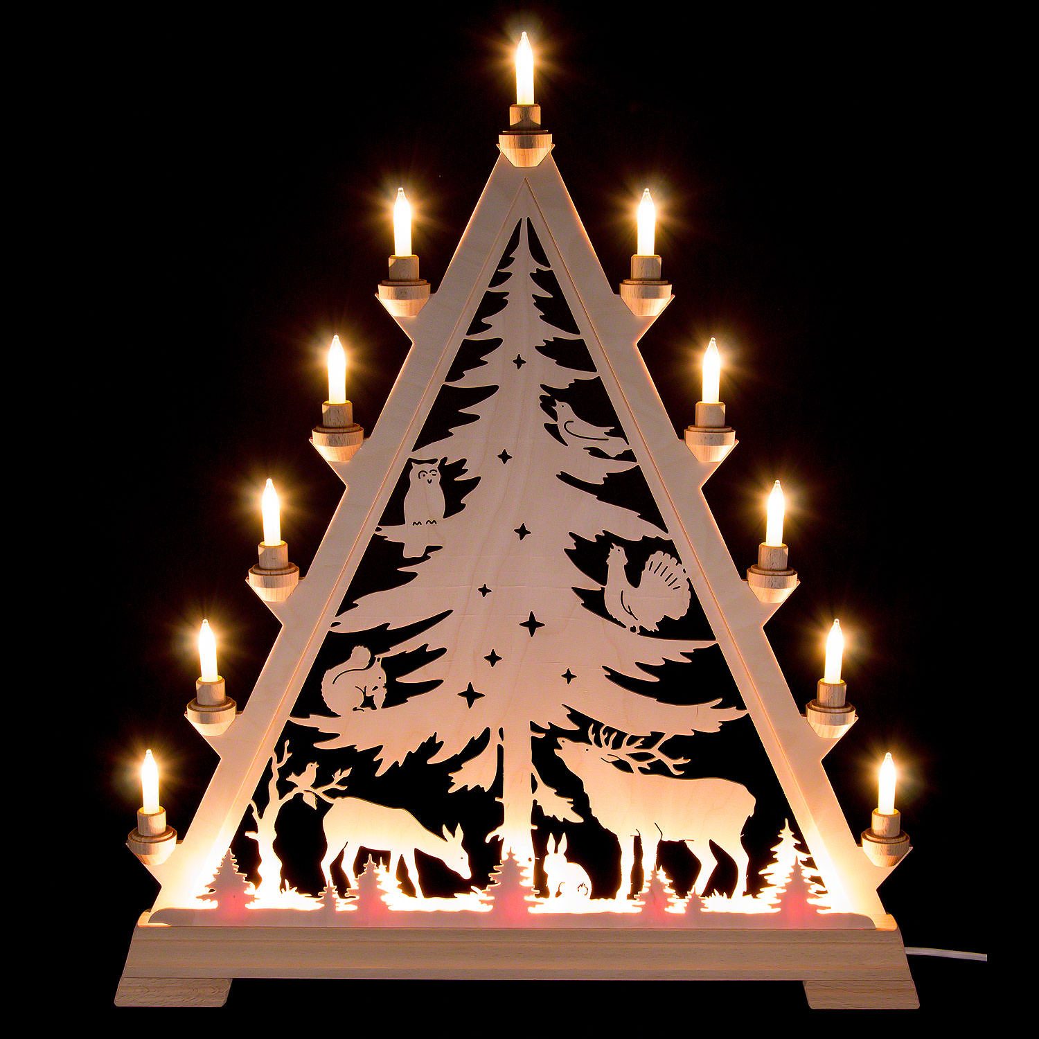 Kunstgewebe Taulin Schwibbogen Lichterspitze Spitzer Baum (66cm) von Kunstgewerbe Taulin