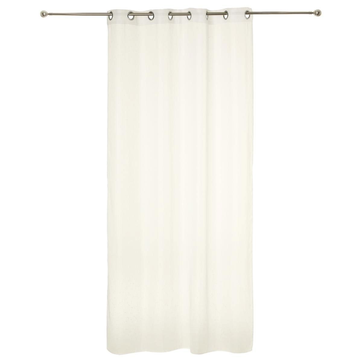 Atmosphera Créateur d'intérieur Gardine Vorhang, feine Streifen, Polyester, 240 x 140 cm, elfenbeinfarben (1 St), modern