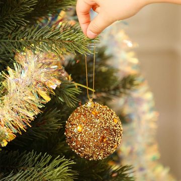 Lubgitsr Weihnachtsbaumkugel 400 Stück Weihnachtsschmuck Aufhänger Snap Locking String Fäden Gold (400 St)
