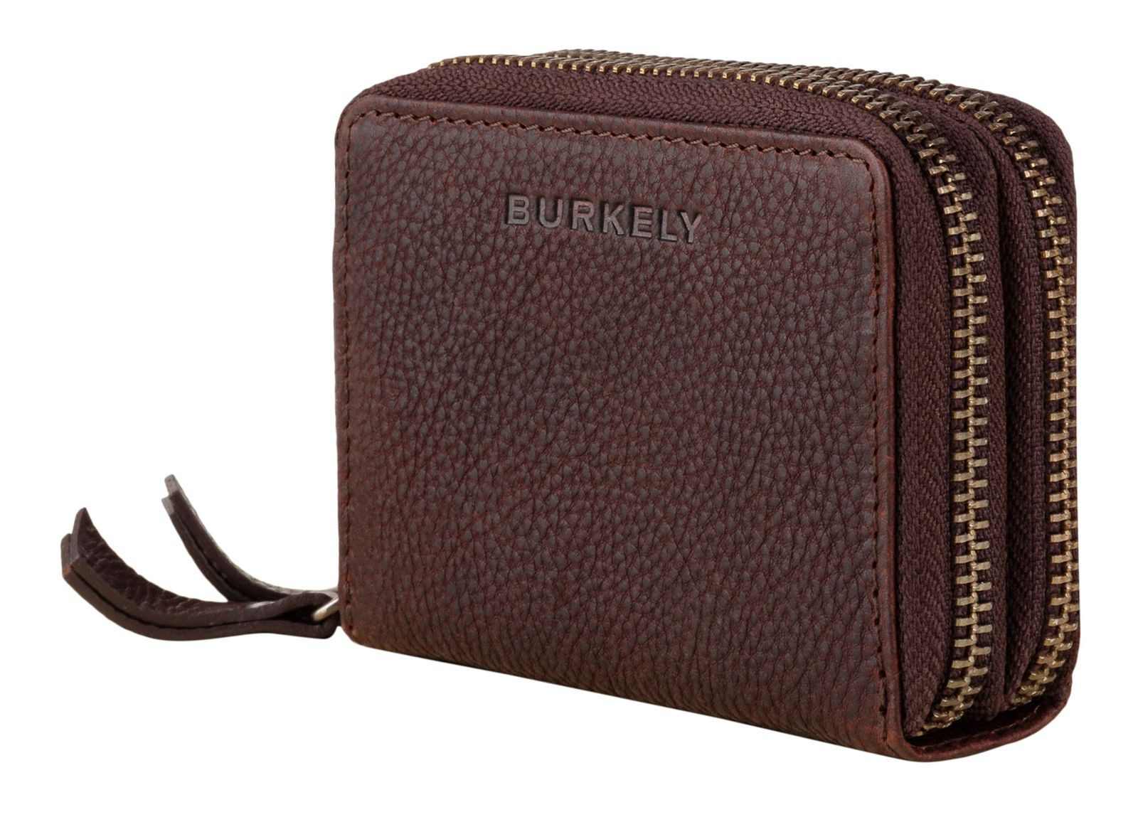 Burkely Geldbörse Double Zip Wallet, aus echtem Leder mit RFID-Blocker Schutz