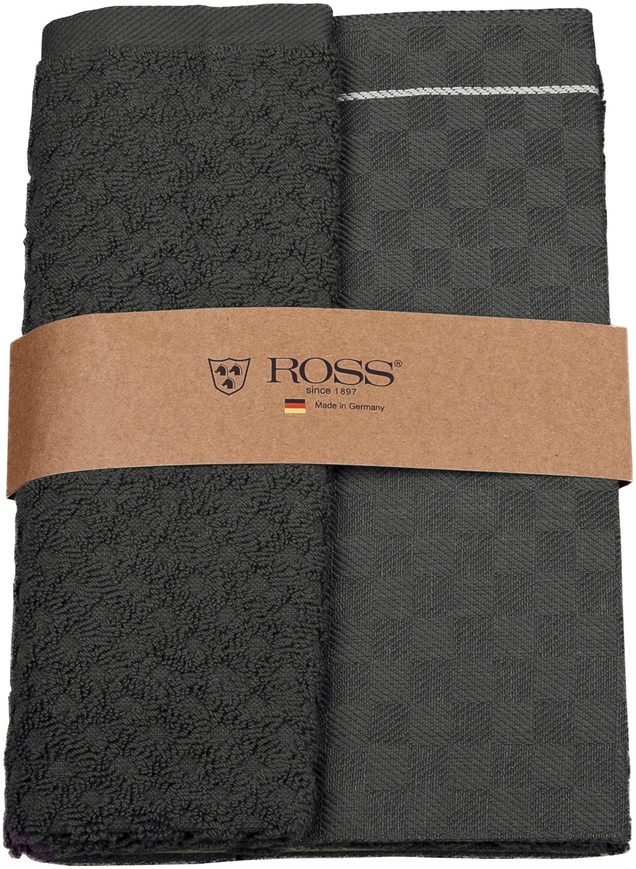 ROSS Geschirrtuch 2er Set 908, 1 Geschirrtuch + 1 Küchenfrottiertuch in ein günstig online kaufen