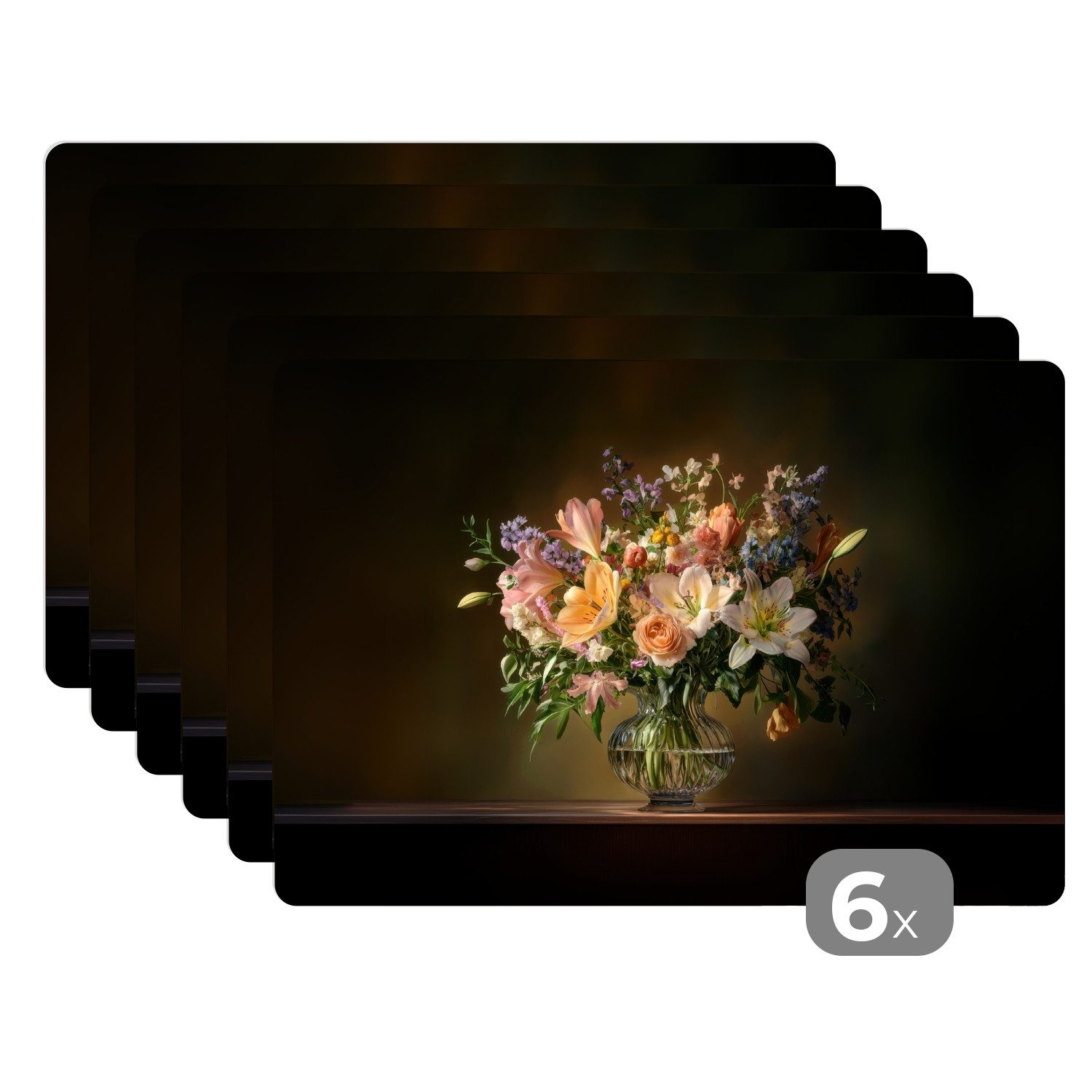 MuchoWow Platzset Gläser - Blumen - günstig online kaufen