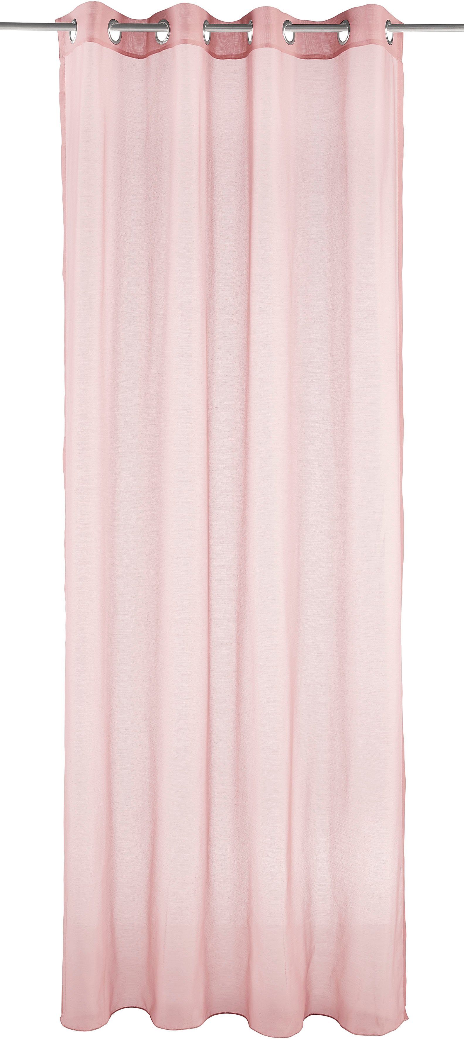verschiedene rosé transparent, Polyester, Größen Gardine transparent Batist, Leonique, St), (1 Ösen