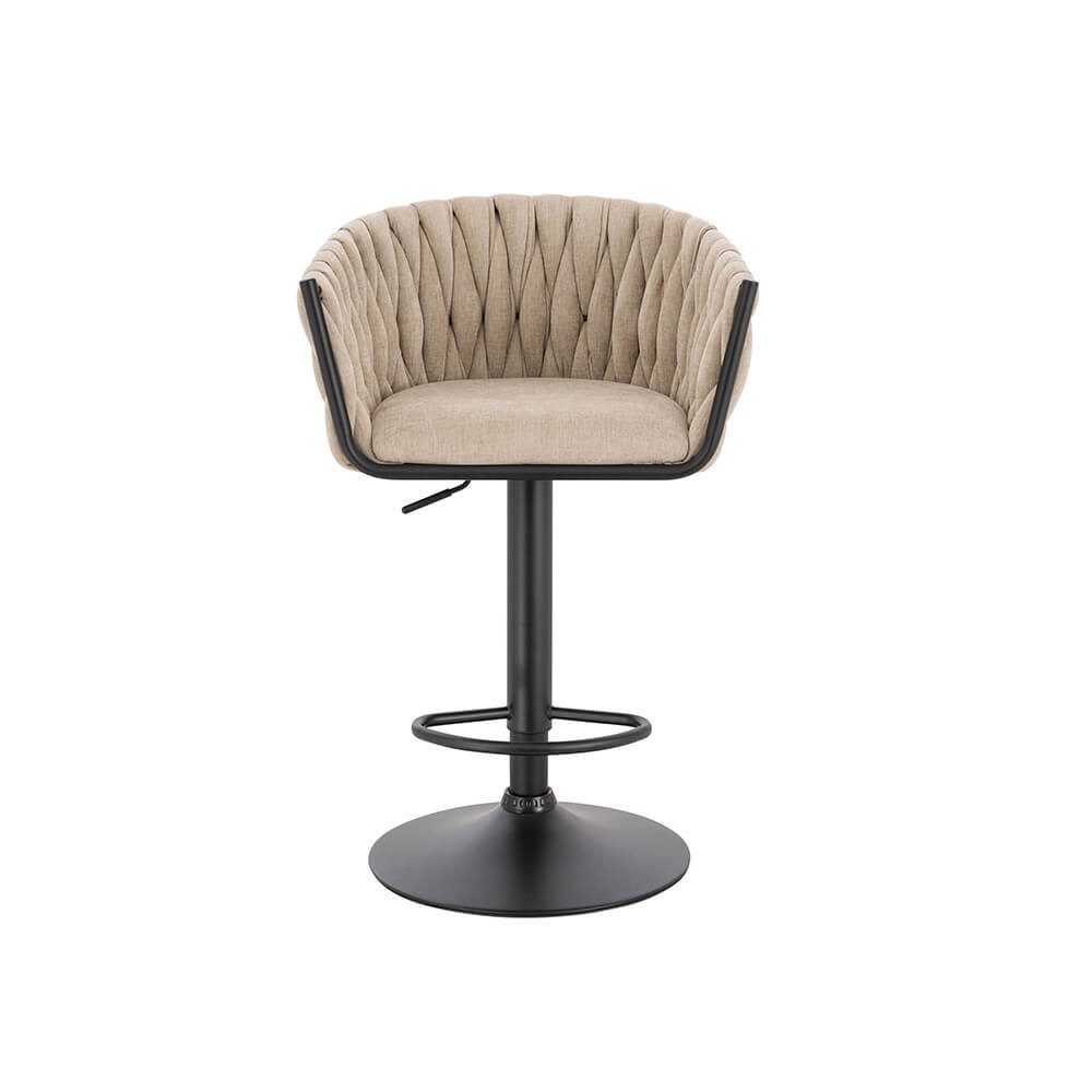HOME DELUXE Barhocker SAMIR - 83-104 x 53 x 45 cm (2 St), Höhenverstellbar & drehbar, gepolsterter Sitzhocker mit Fußablage – Bild 5 von 5