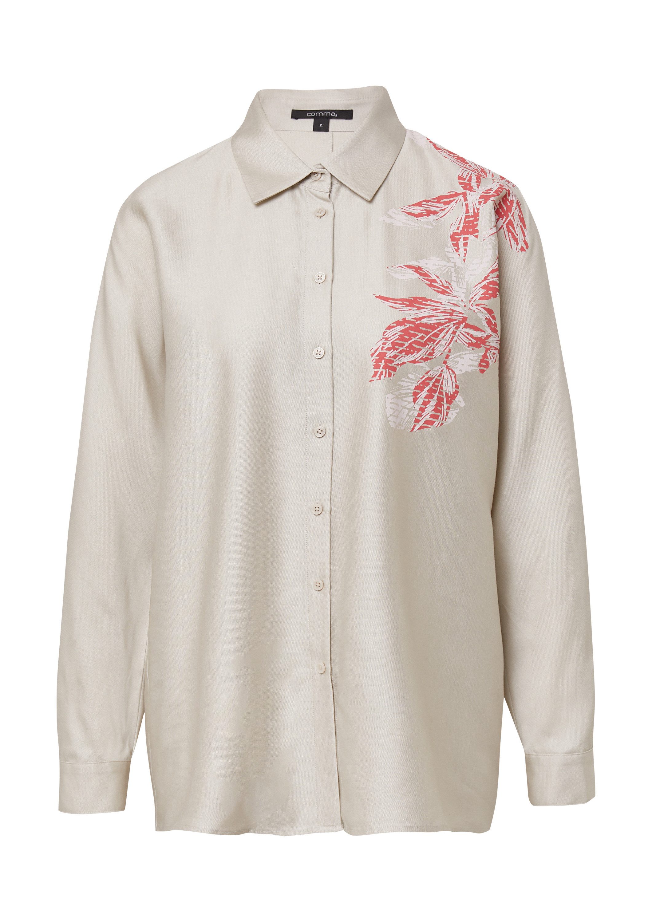 comma Langarmbluse Bluse Hemdbluse mit Fledermausärmeln und floralem Print günstig online kaufen