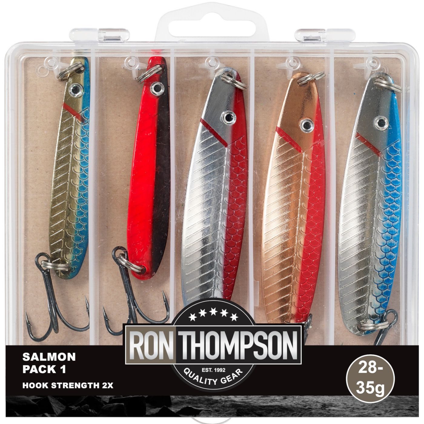 Ron Thompson Kunstköder Ron Thompson Salmon Pack 1 + Box 28-35g - 5 Blinker