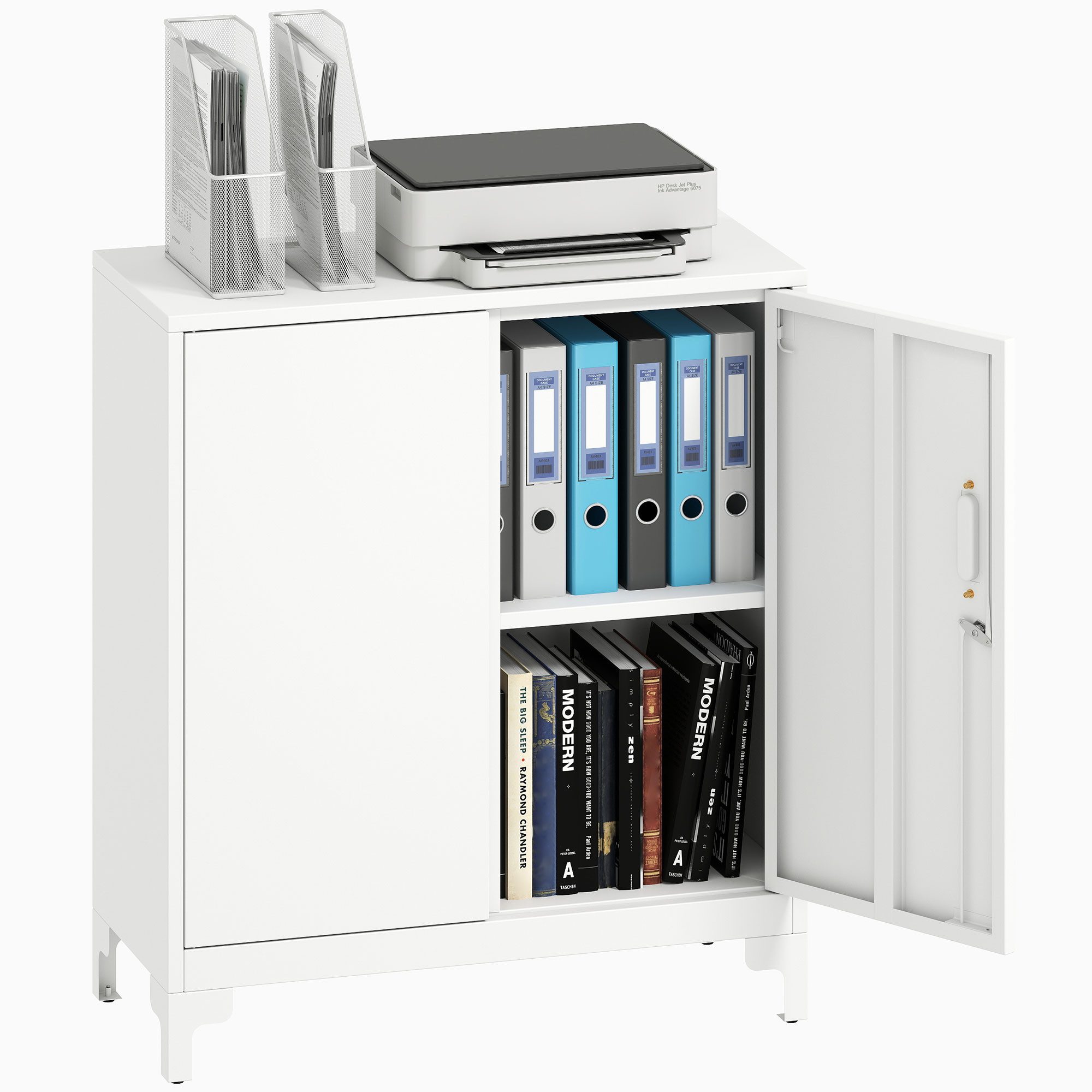 HOMCOM Aktenschrank Abschließbar Mehrzweckschrank mit 2 günstig online kaufen