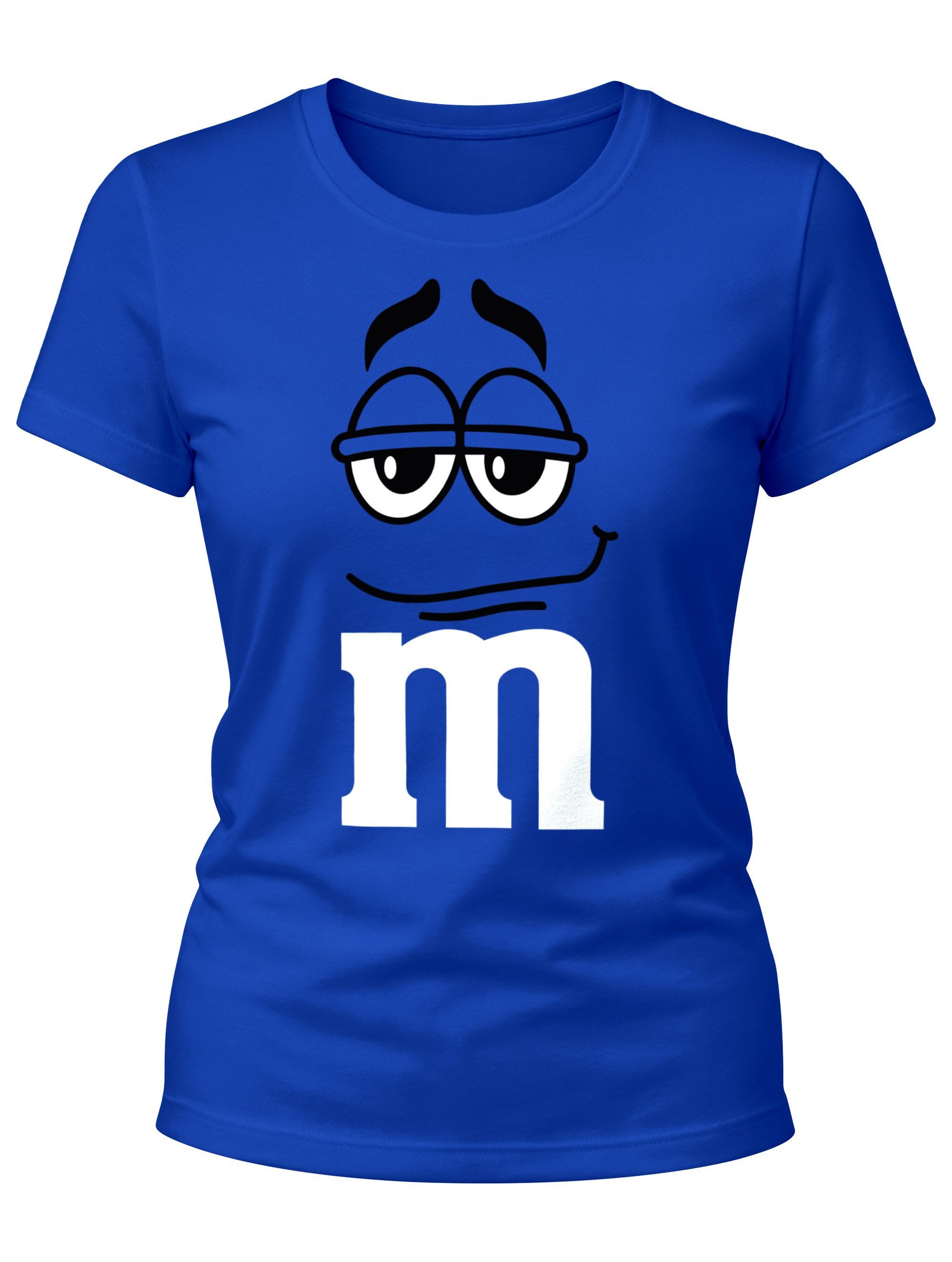 MoonWorks Print-Shirt Damen T-Shirt Fasching Karneval M Aufdruck Gruppen- Kostüm mit Print