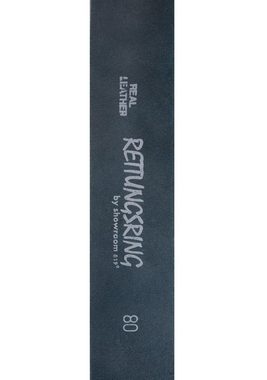 RETTUNGSRING by showroom 019° Ledergürtel mit austauschbarer Schließe »Rechteck Eingefasst Grau«