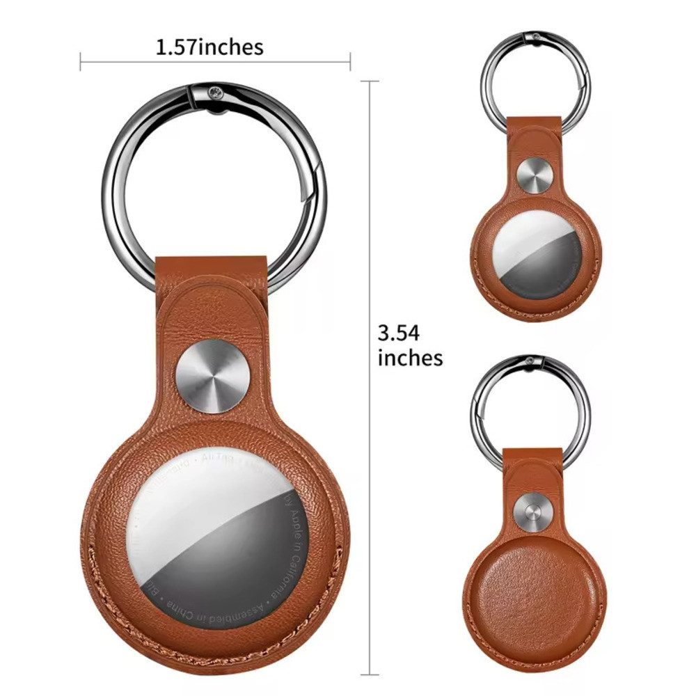 Futurea Schlüsselanhänger Schutz Hülle & Case für Apple AirTag mit Leder Optik (1-tlg), Leder Optik, Schutzhülle, für Apple AirTag
