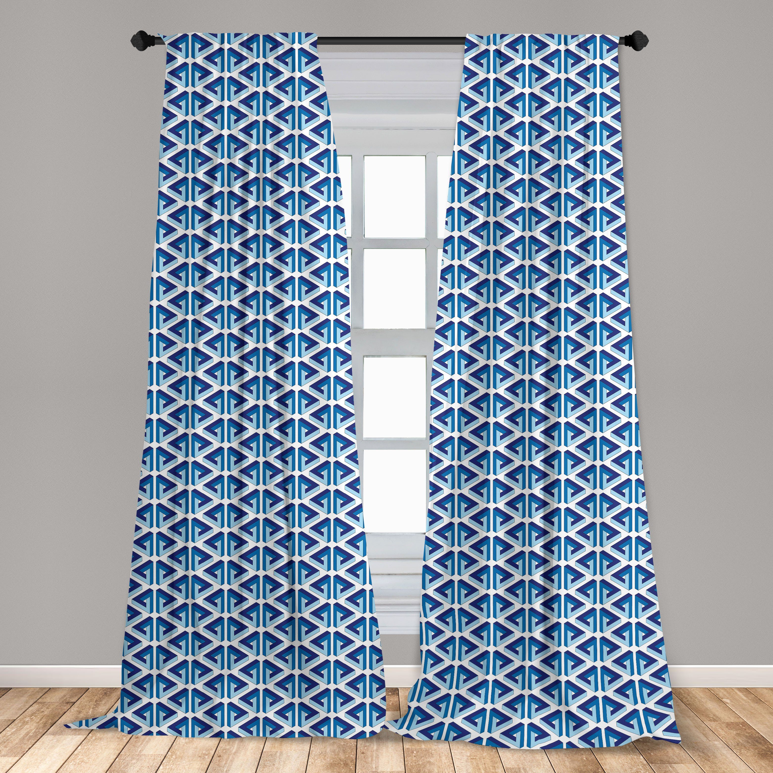 Gardine Vorhang für Wohnzimmer Schlafzimmer Penrose-Dreieck Geometrisch Microfaser, Dekor, Abakuhaus