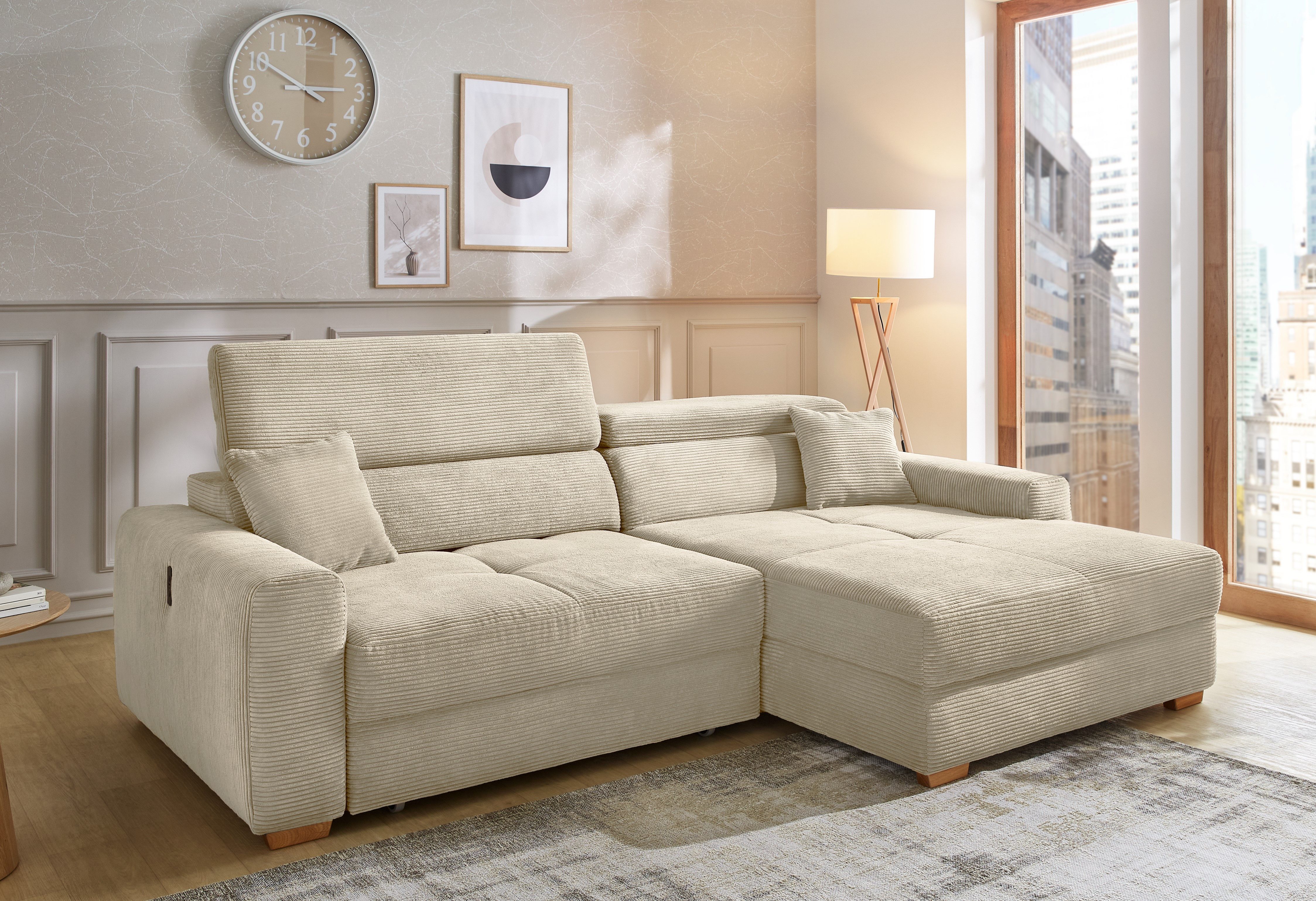 Ecksofa Slider, L-Form, 140kg Belastbarkeit je Sitzplatz