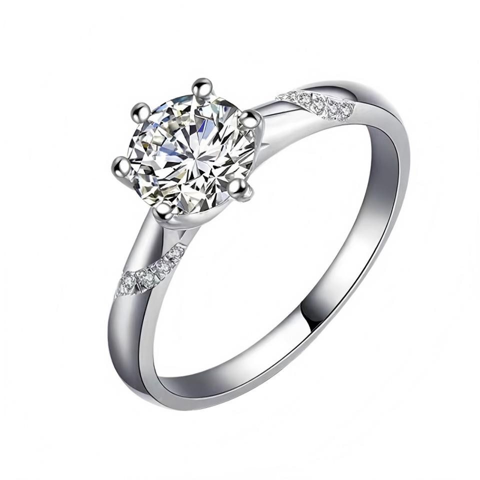 Jumpeak Diamantring Labor-Diamant Ring,1ct/2ct/3ct,D,VS1,Verlobungsring,Jahrestag Ring,IGI, 14K Gold,Frauen Schmuck,Geschenk,Eleganter Seitenstein Ring,Round Cut