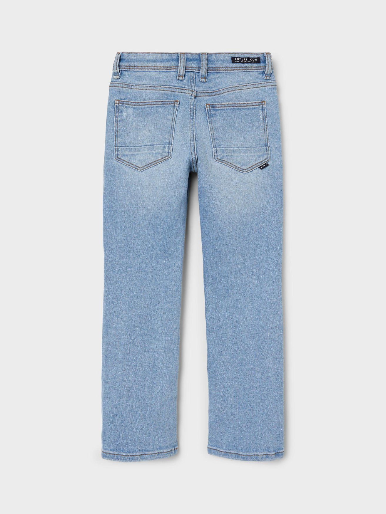 Bund NKMSILAS Leg mit verstellbarem Denim 5537 It Jeans Straight Regular-fit-Jeans in Hellblau Name