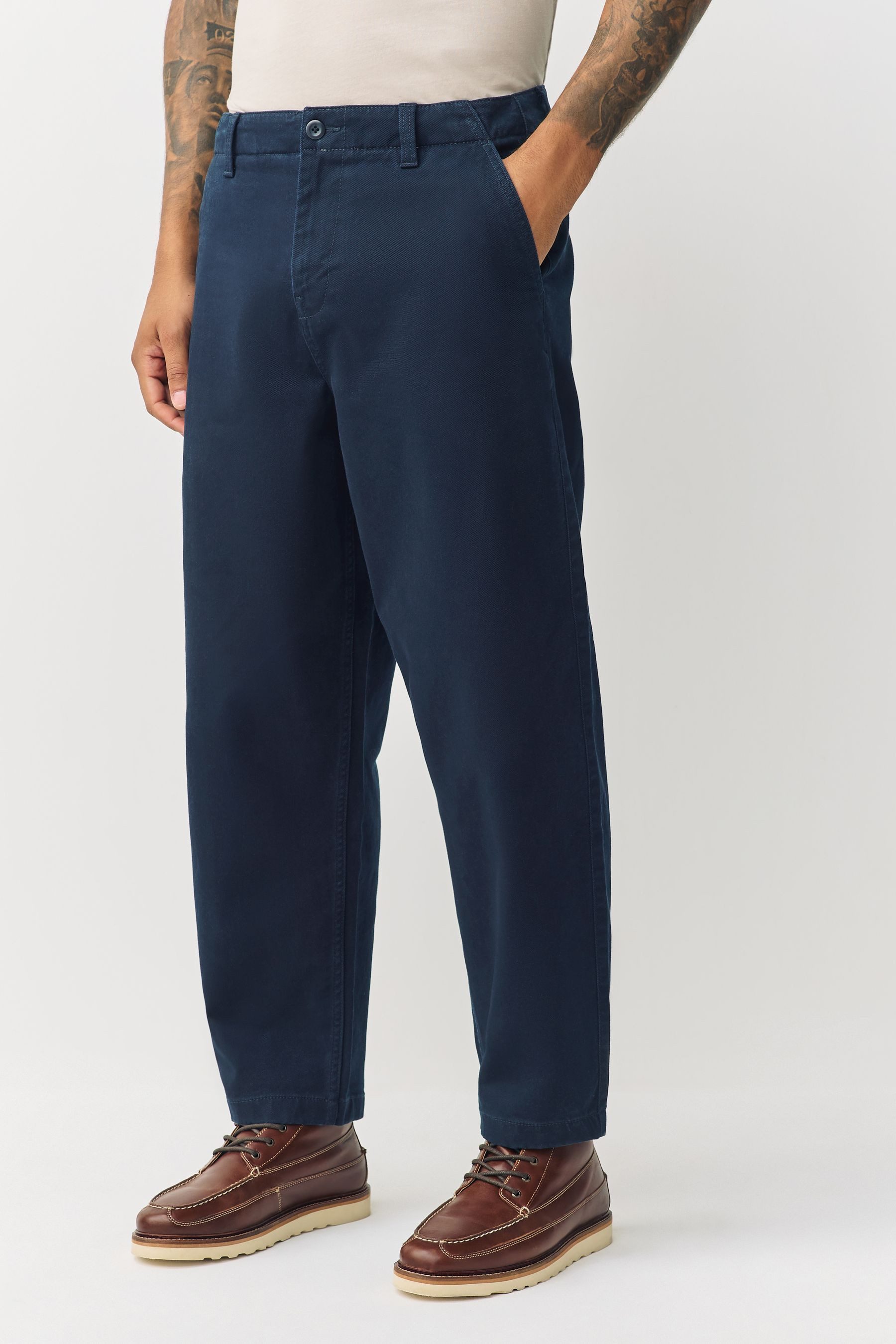 Next Stoffhose Stretchhose mit Barrel-Bein aus Baumwolle (1-tlg)
