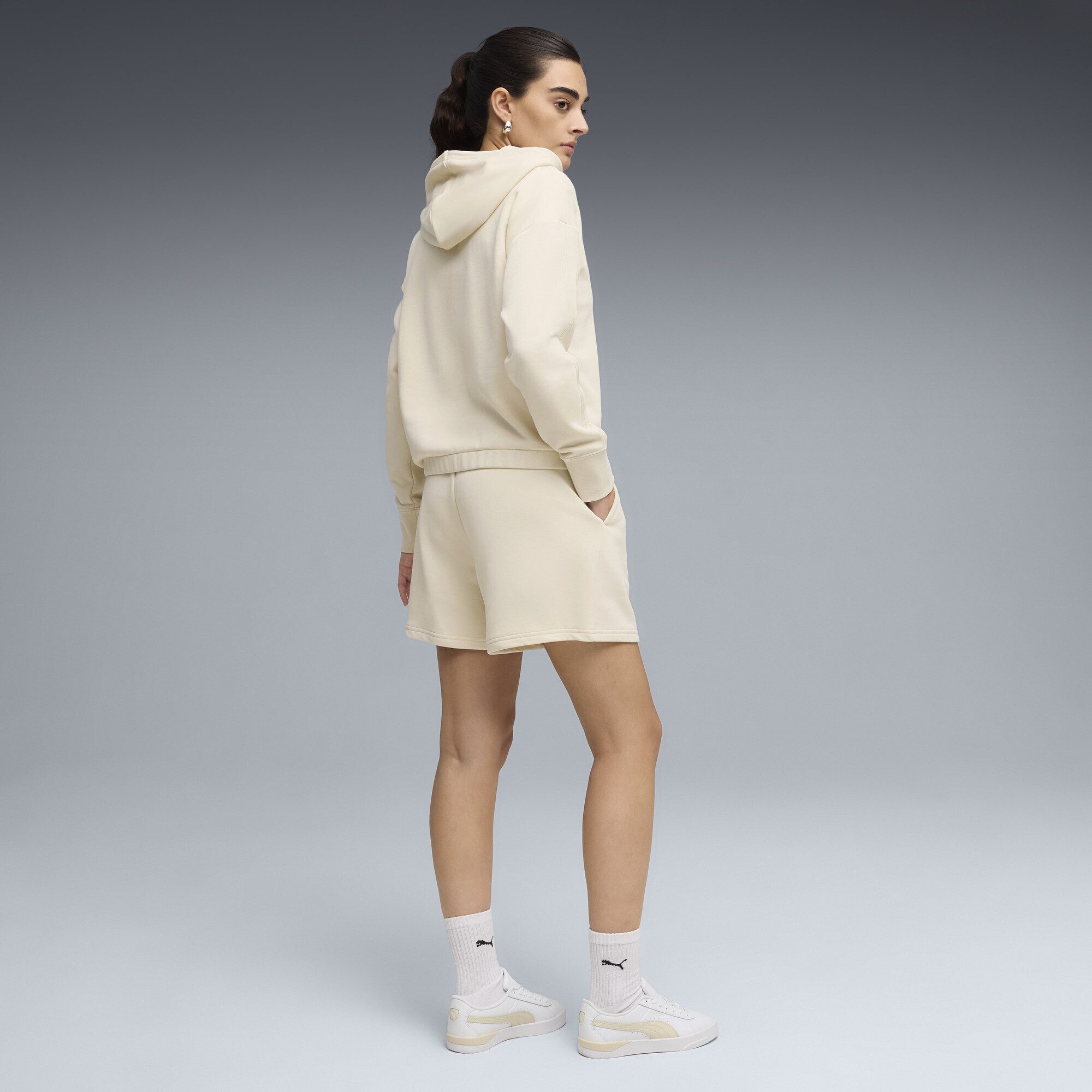 PUMA Jogginganzug Relaxed Kurzer Trainingsanzug mit Kapuze Damen