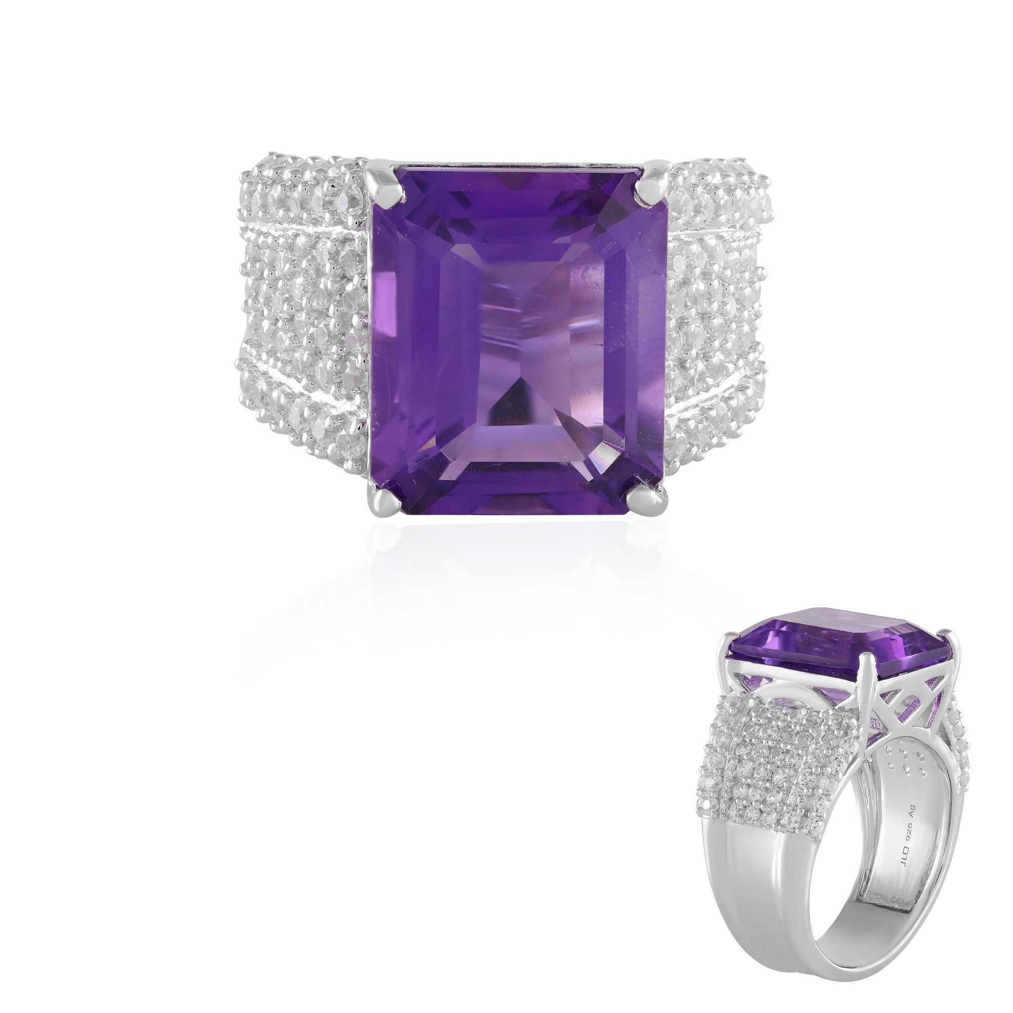 Cavill Silberring Cavill platinierter 925 Silberring mit 8,39 ct Amethyst l günstig online kaufen