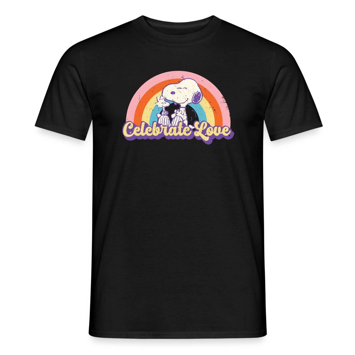 Spreadshirt T-Shirt Peanuts Celebrate Love Design Mit Snoopy Männer T-Shirt (1-tlg)
