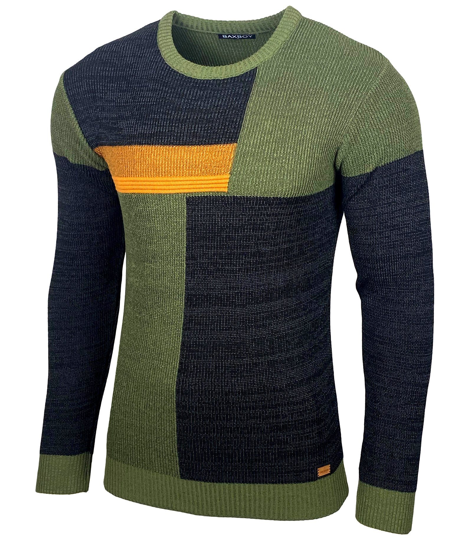 Strickpullover Baxboy Herren Pullover Strick-Pullover Rundkragen BB-52288