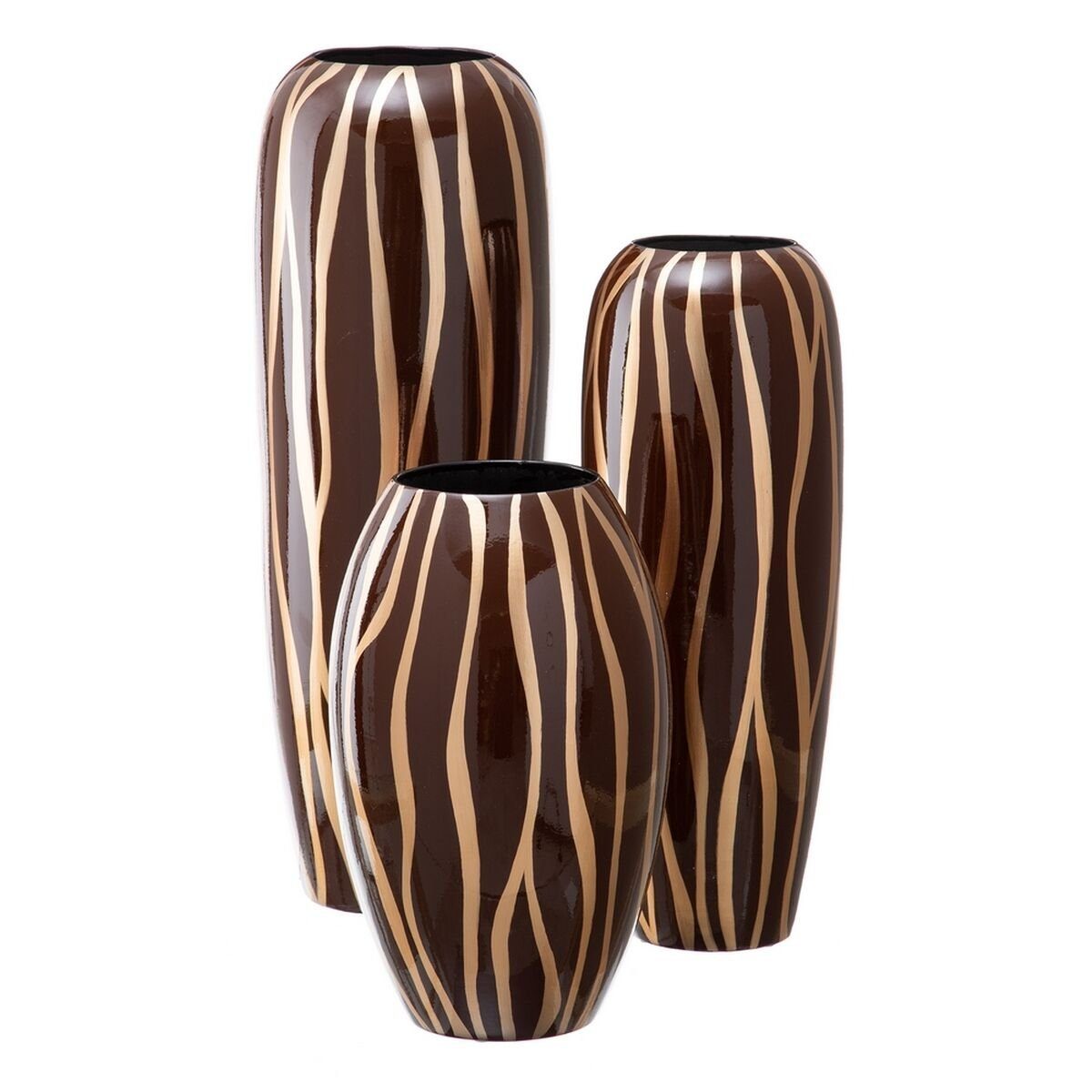 x Bigbuy Dekovase Keramik Vase x cm 36 Gold Braun Zebra aus 21,5 21,5