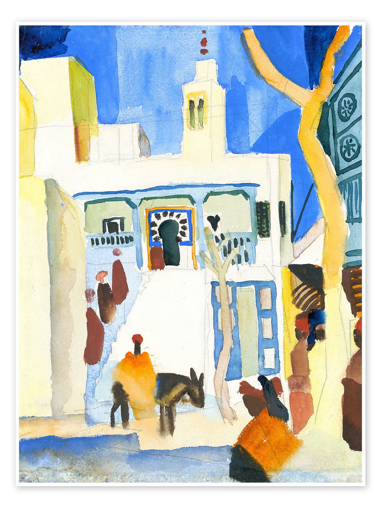 Posterlounge Wandbild Blick auf eine Moschee, August Macke, erhältlich als Poster, Leinwandbild, Wandsticker oder Acrylglasbild