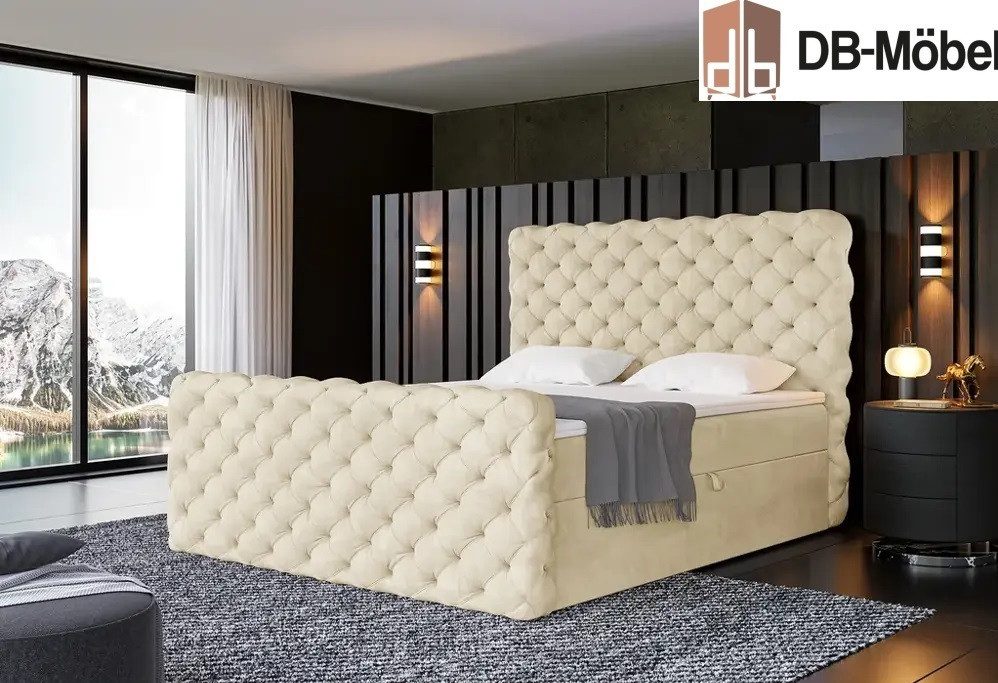 DB-Möbel Boxspringbett "RUBEN"mit Bettkasten - Gepolstert Doppelbett mit Ma günstig online kaufen