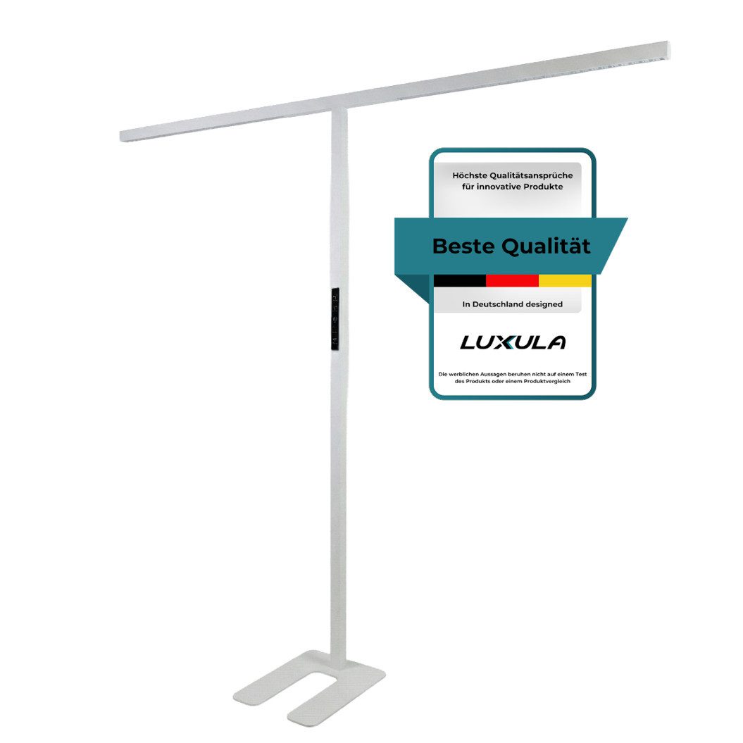 LUXULA LED Stehlampe Büroleuchte, LED fest integriert, Tageslichtweiß, doppelkopf, augenschonend, CRI98, UGR<16