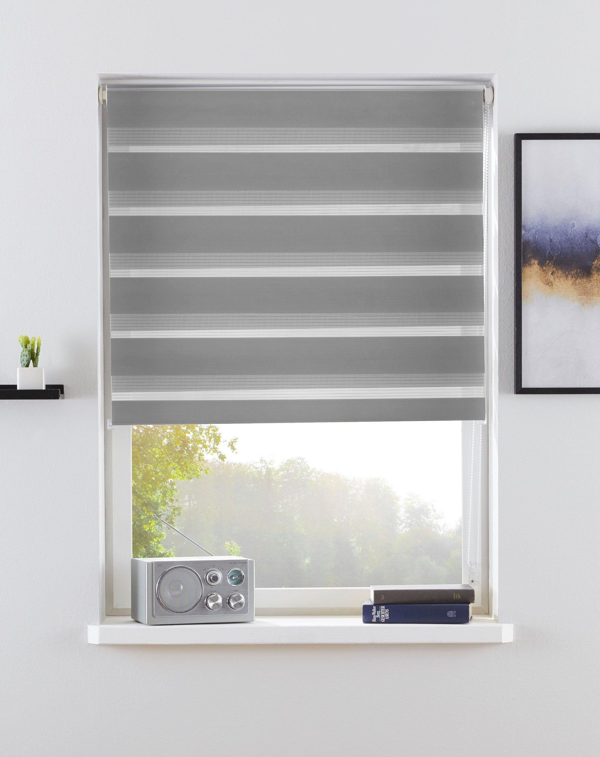 Doppelrollo MARANO, OTTO home, Lichtschutz, ohne Bohren, freihängend, Klemmfix, Rollo, Fixmaß, Bestseller mit Klemmträgern, für Fenster & Tür