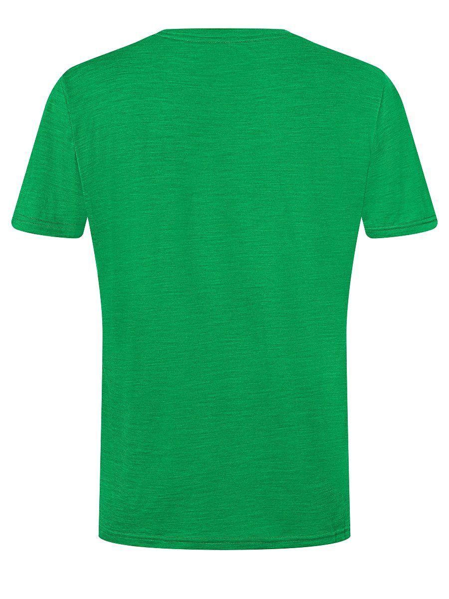 Melange/Urban Jolly Merino-Materialmix T-Shirt Green M Print, SUPER.NATURAL alpiner Chic TEE Merino CONTOUR T-Shirt