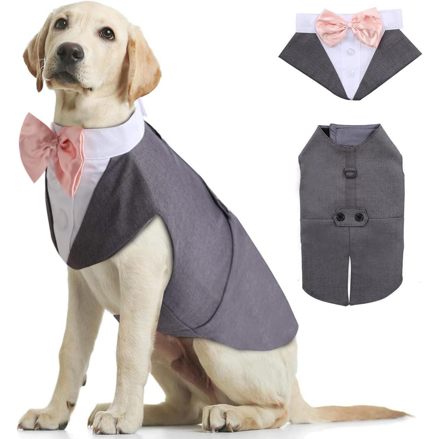 Kuoser Hundekostüm Hund Smoking Anzug Bandana Set Haustier Fomal Kleidung Halloween Party