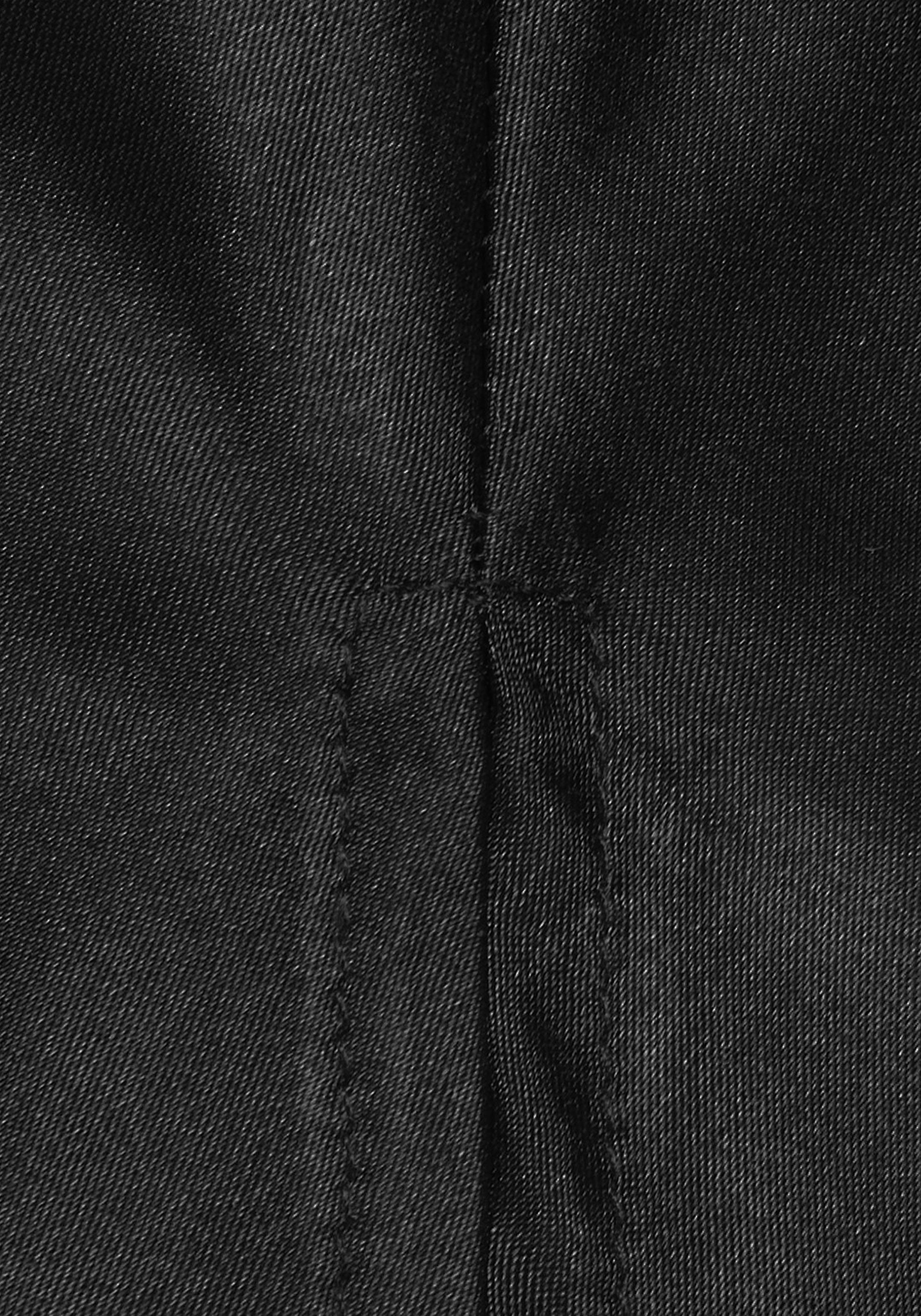 LASCANA Shorty (2 tlg., 1 Stück) schwarz mit Spitzeneinsätzen Zierschleife und