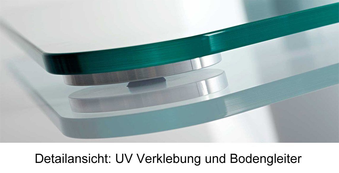 VCM TV Standfuß Aufsatz Erhöhung Alu TV-Ständer, (1-tlg) Glas Mini Schwarzglas Windoxa