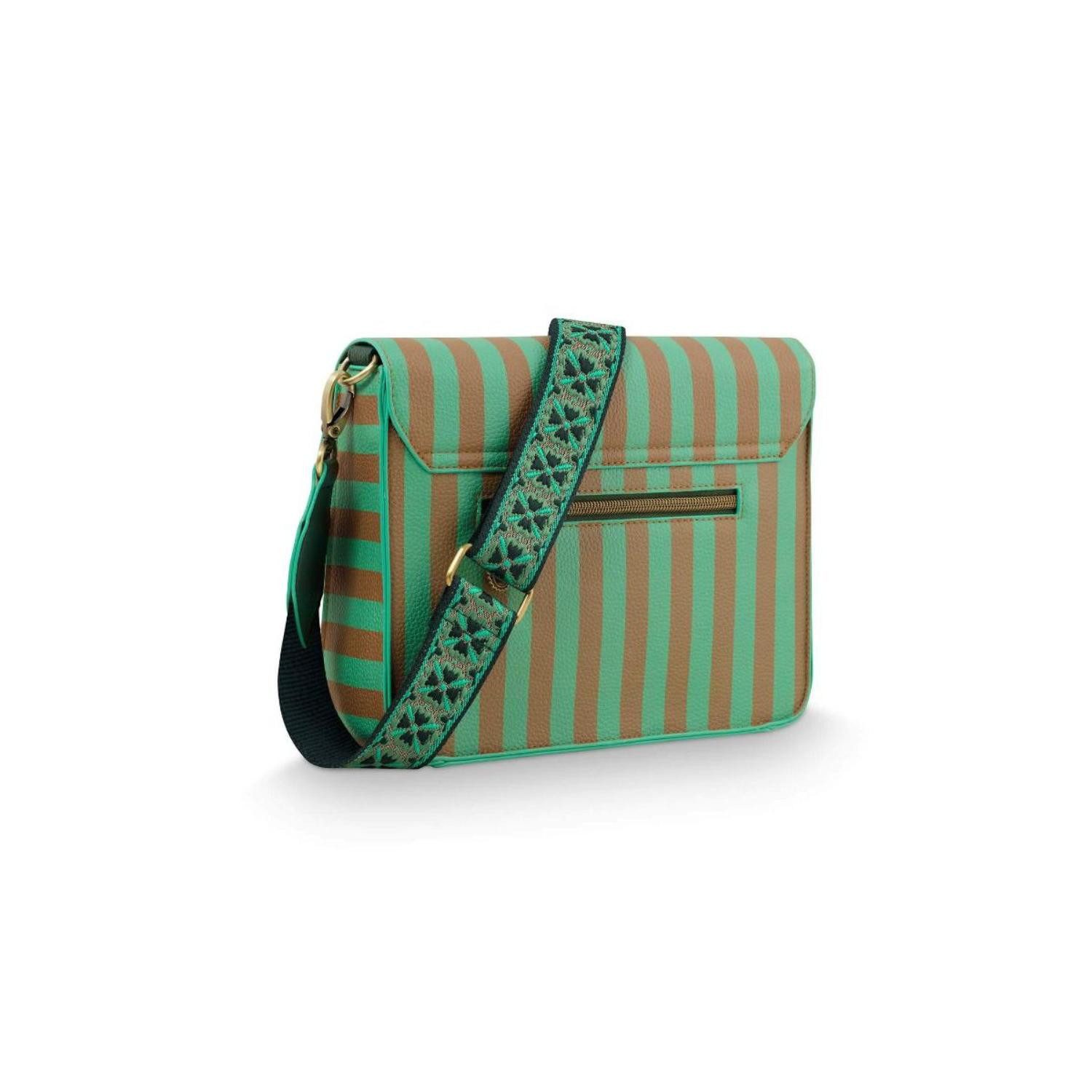 PiP Studio Handtasche Schultertasche Cross Body Fenna Stripe Green (M)