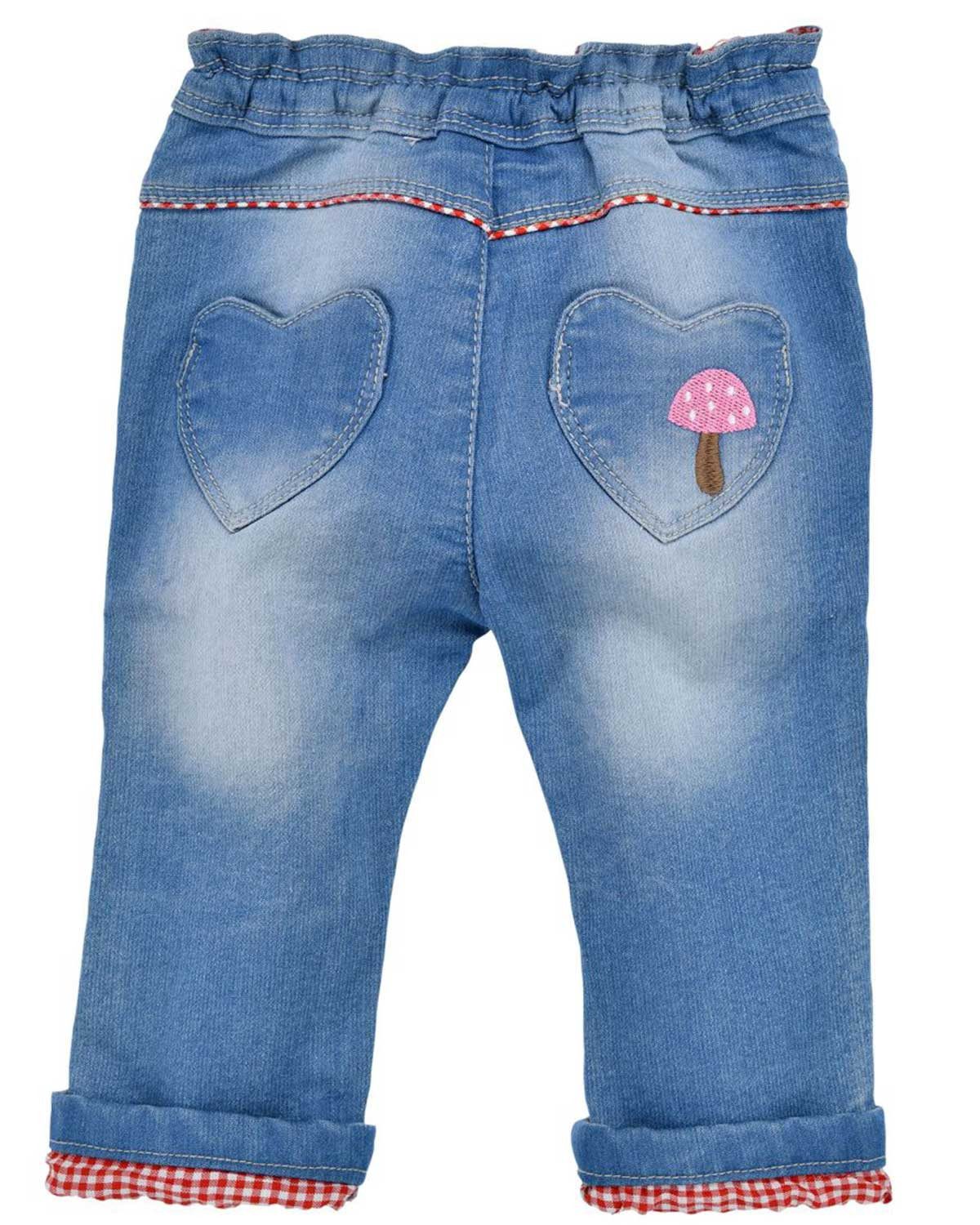 BONDI Trachtenlederhose Baby Mädchen Jeans 'Zuckermaus' 86854, Blue denim