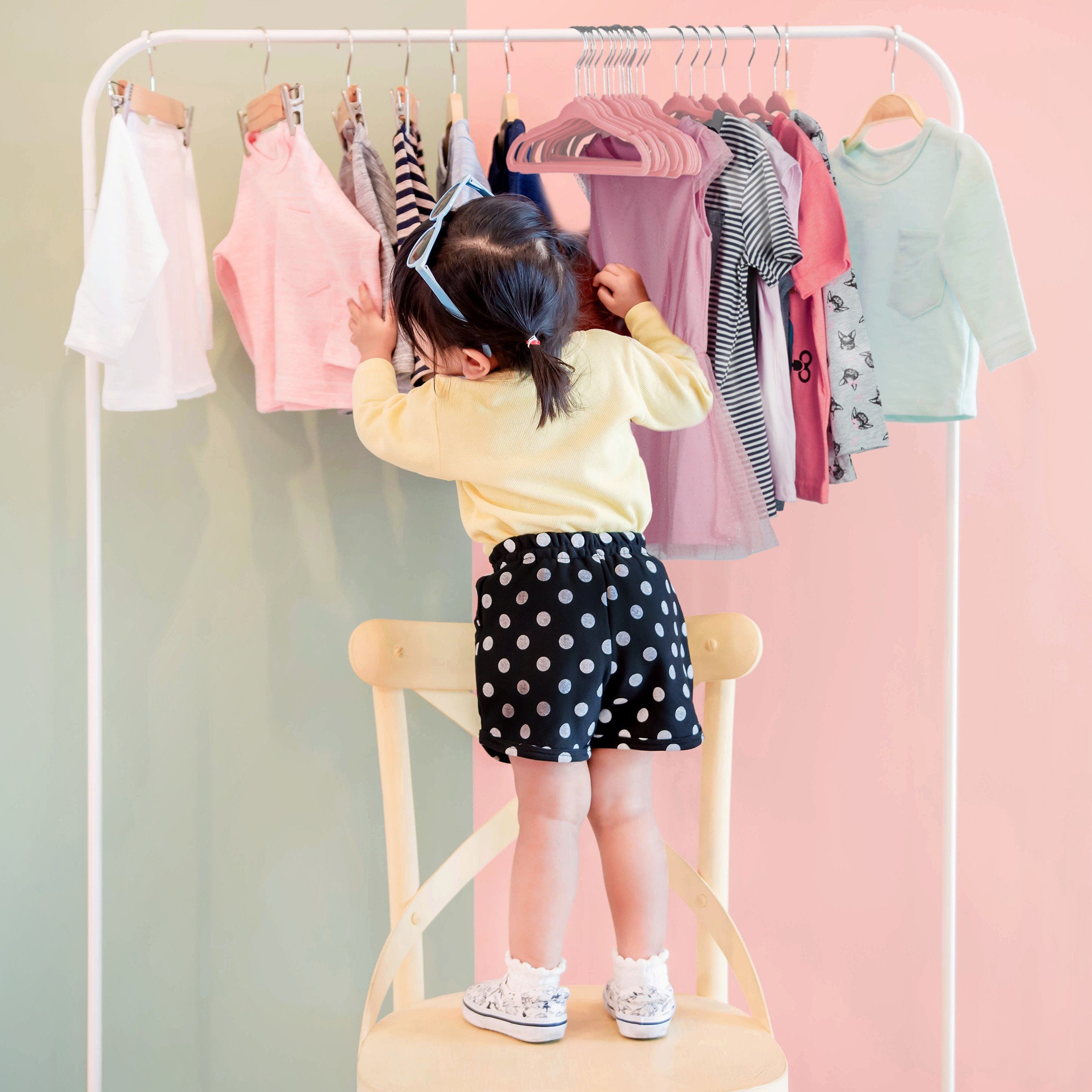 x rosa relaxdays 80 Kinder Kleiderbügel Kleiderbügel