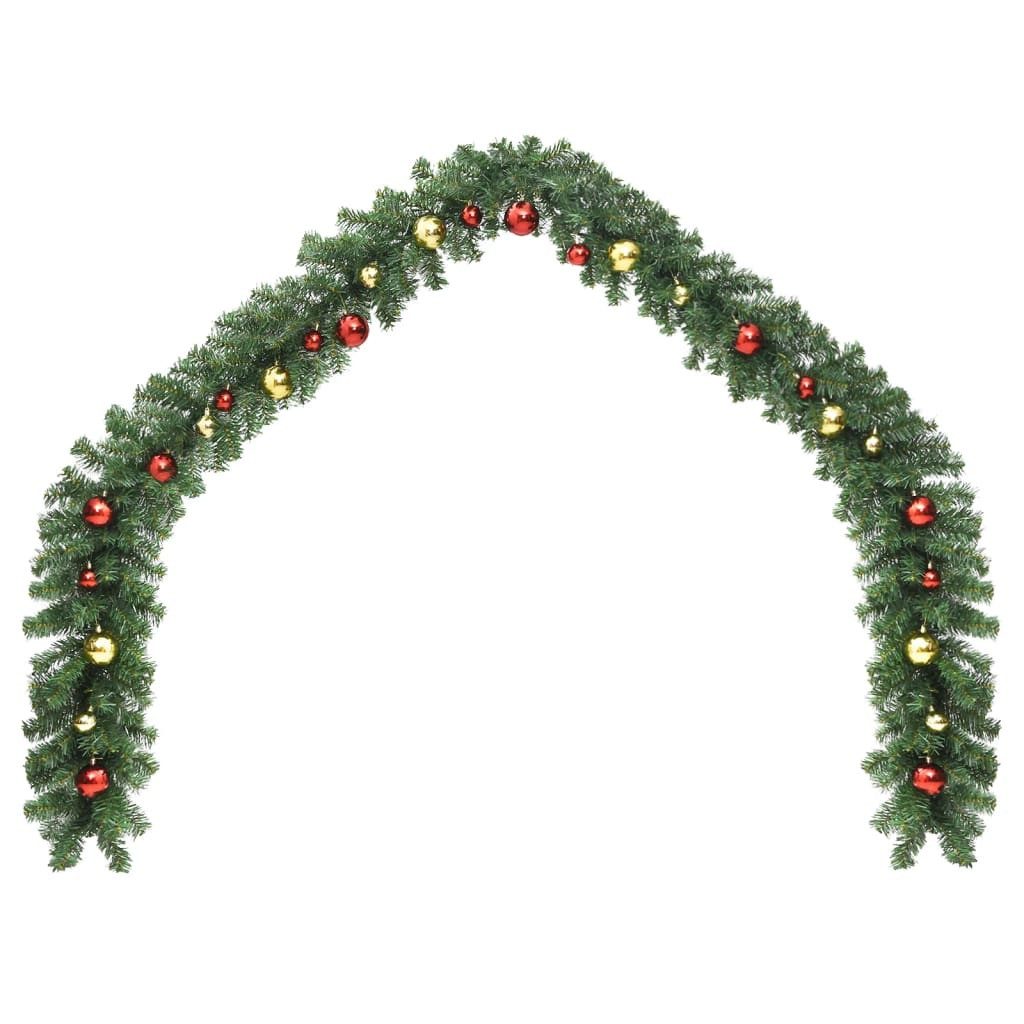 Christbaumschmuck Weihnachtsgirlande Geschmückt mit Kugeln 10 m