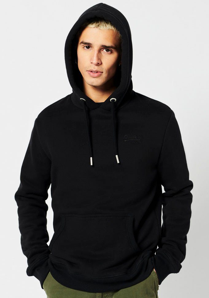 EMB HOOD Kapuzensweatshirt LOGO Superdry black